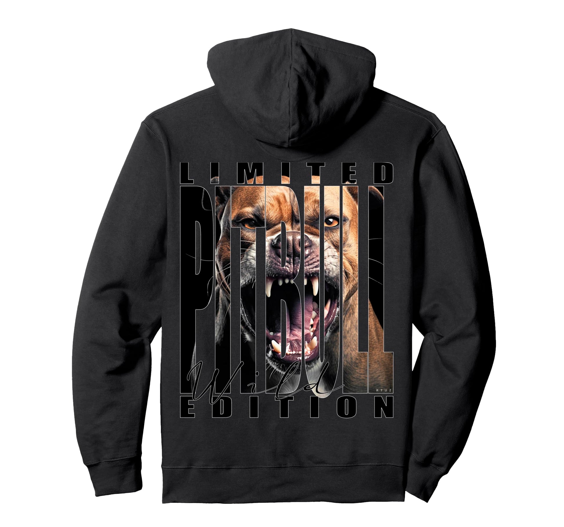 Back Y2K Streetwear Dog Pit Bull Hoodie - Minimalist Print for Adults - T-Shirt, Sweatshirt, Hoodie