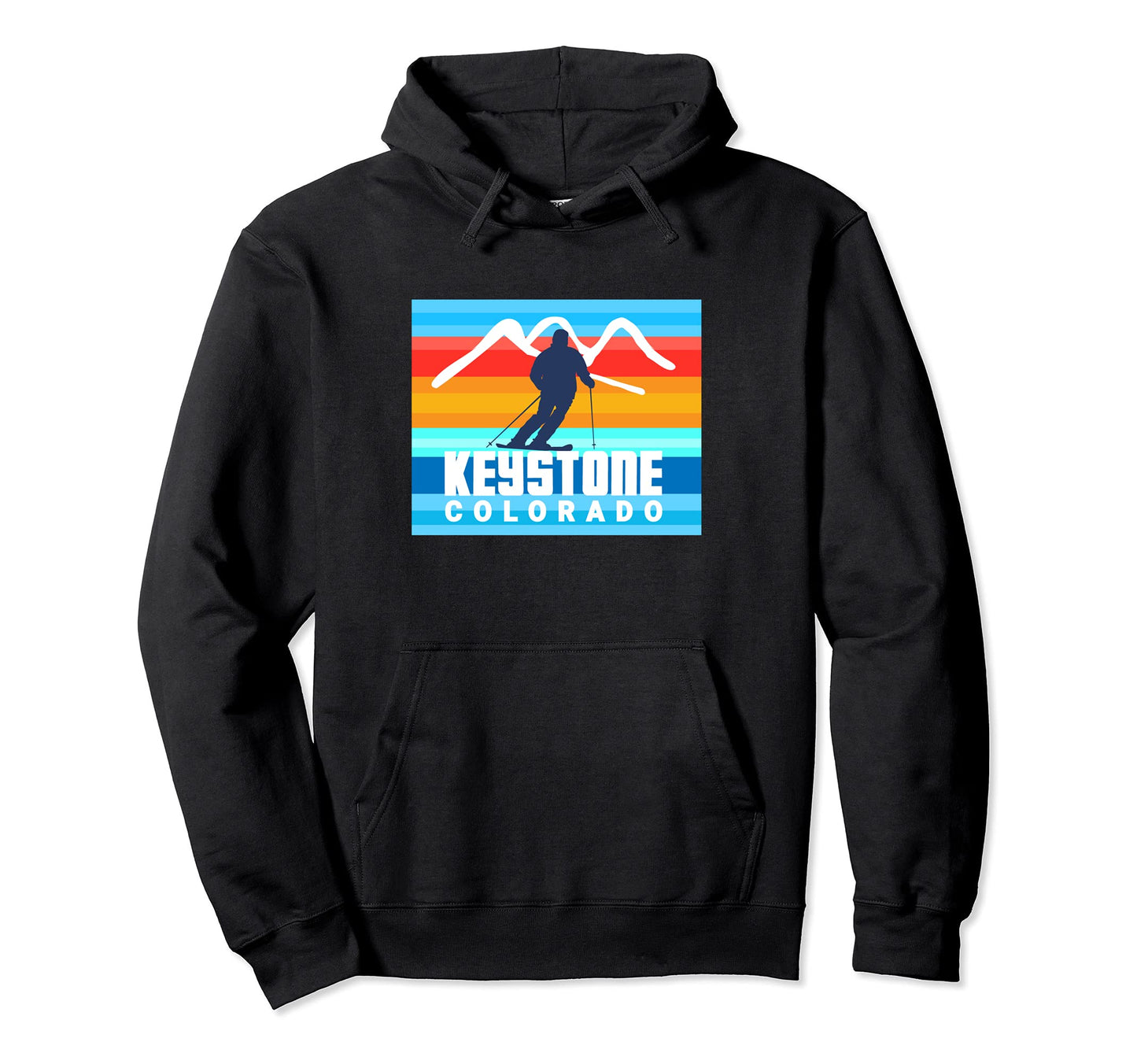 Ski Keystone Colorado Striped Skiwear Hoodie - Custom Art Print for Adults - T-Shirt, Sweatshirt, Hoodie