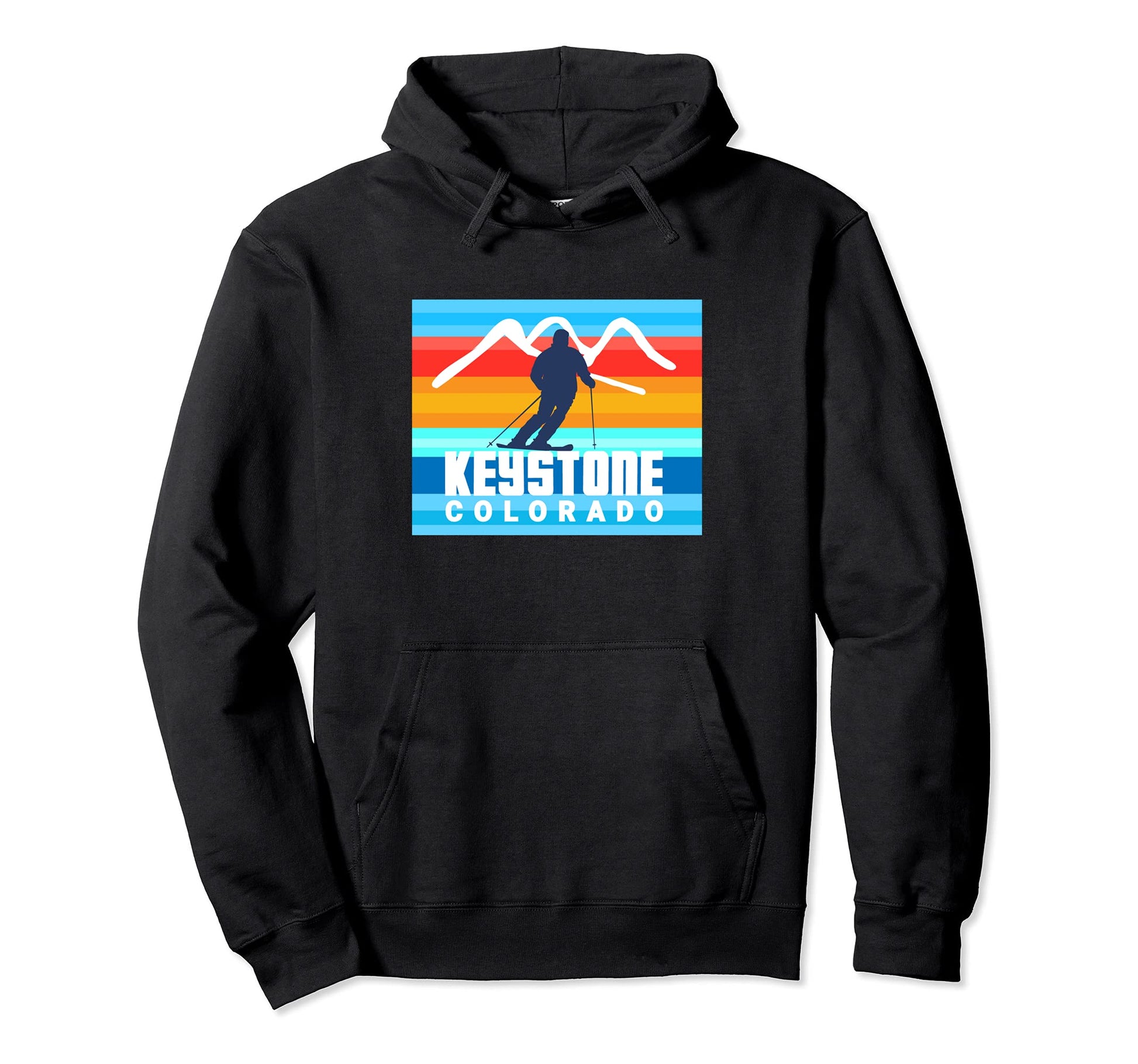 Ski Keystone Colorado Striped Skiwear Hoodie - Custom Art Print for Adults - T-Shirt, Sweatshirt, Hoodie