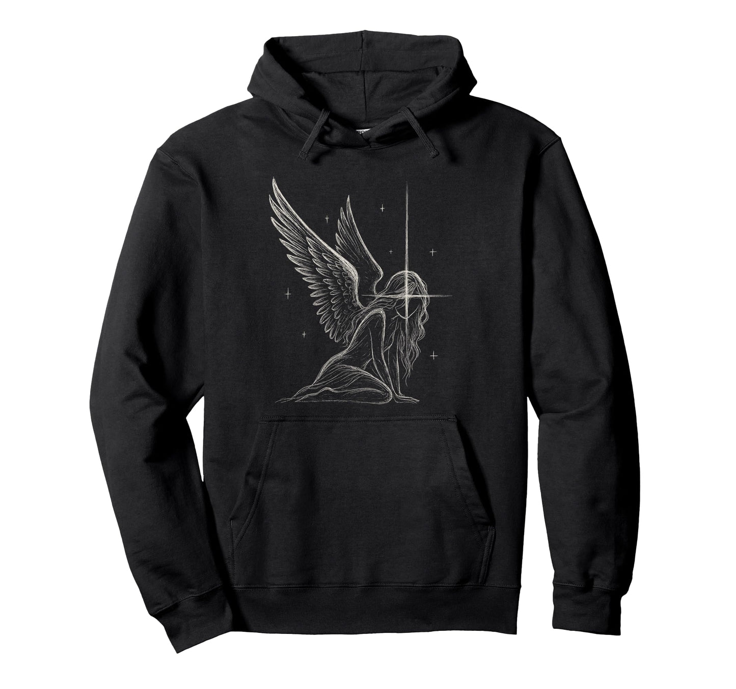 Celestial Goth Angel Dark Fairy Hoodie - Custom Art Print for Adults - T-Shirt, Sweatshirt, Hoodie