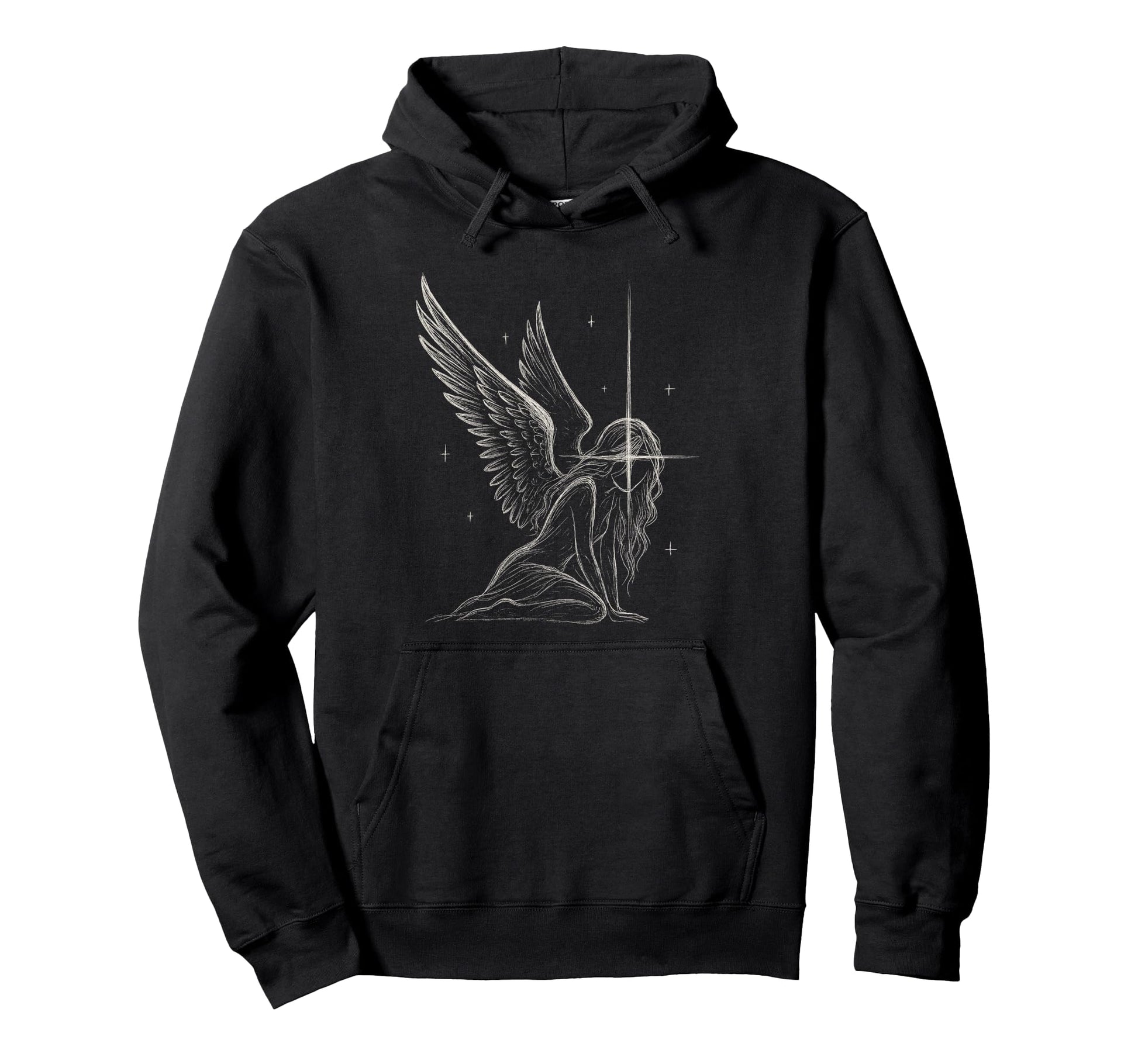 Celestial Goth Angel Dark Fairy Hoodie - Custom Art Print for Adults - T-Shirt, Sweatshirt, Hoodie