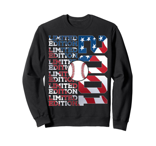 2001 Baseball 25Th Birthday Sweatshirt - Novelty Apparel Unisex - T-Shirt, Sweatshirt, Hoodie