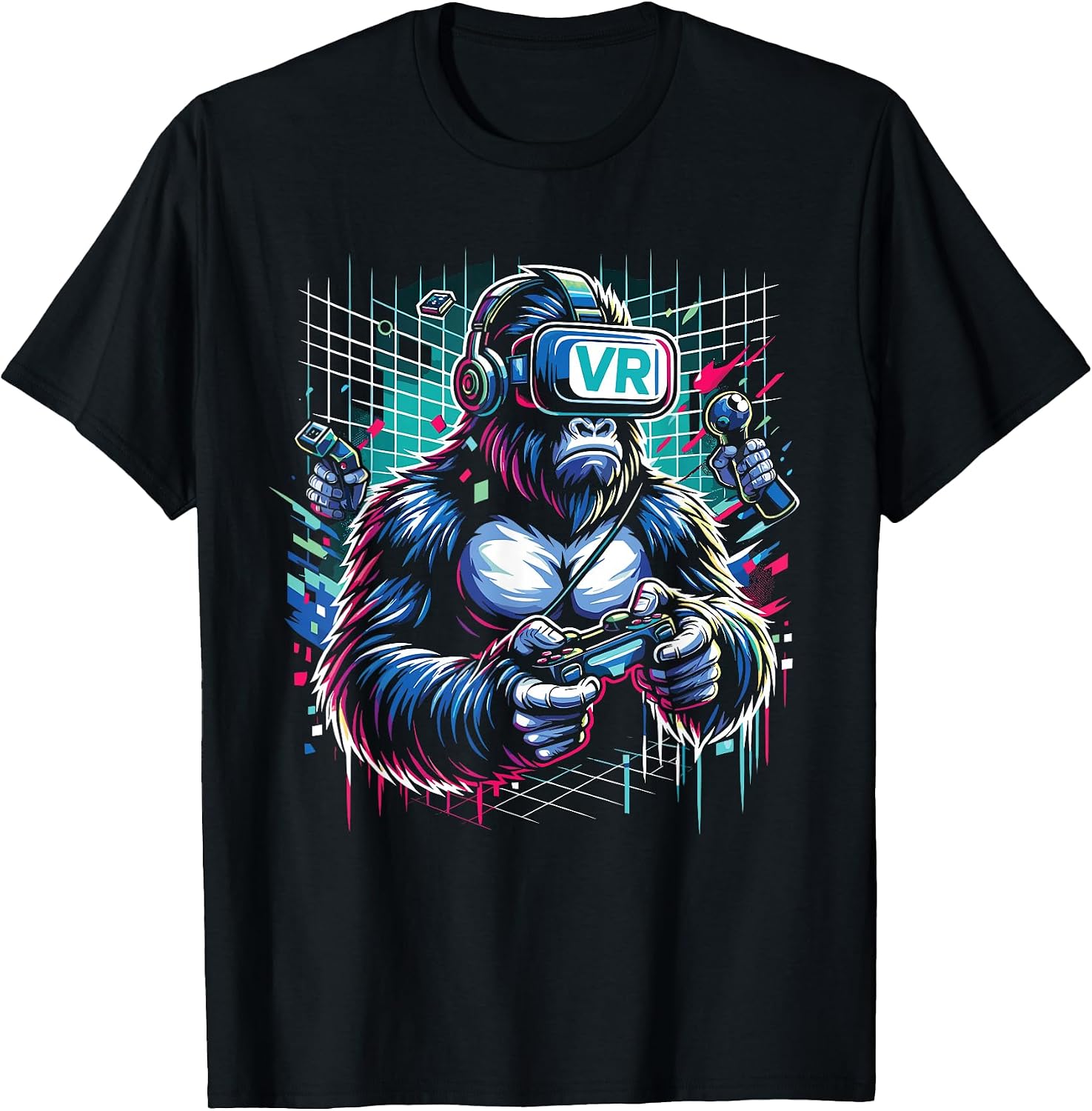 VR Gaming Gorilla Video Gamer - Adult & Kids T-Shirts, Sweatshirts & Hoodies apparel design preview 1