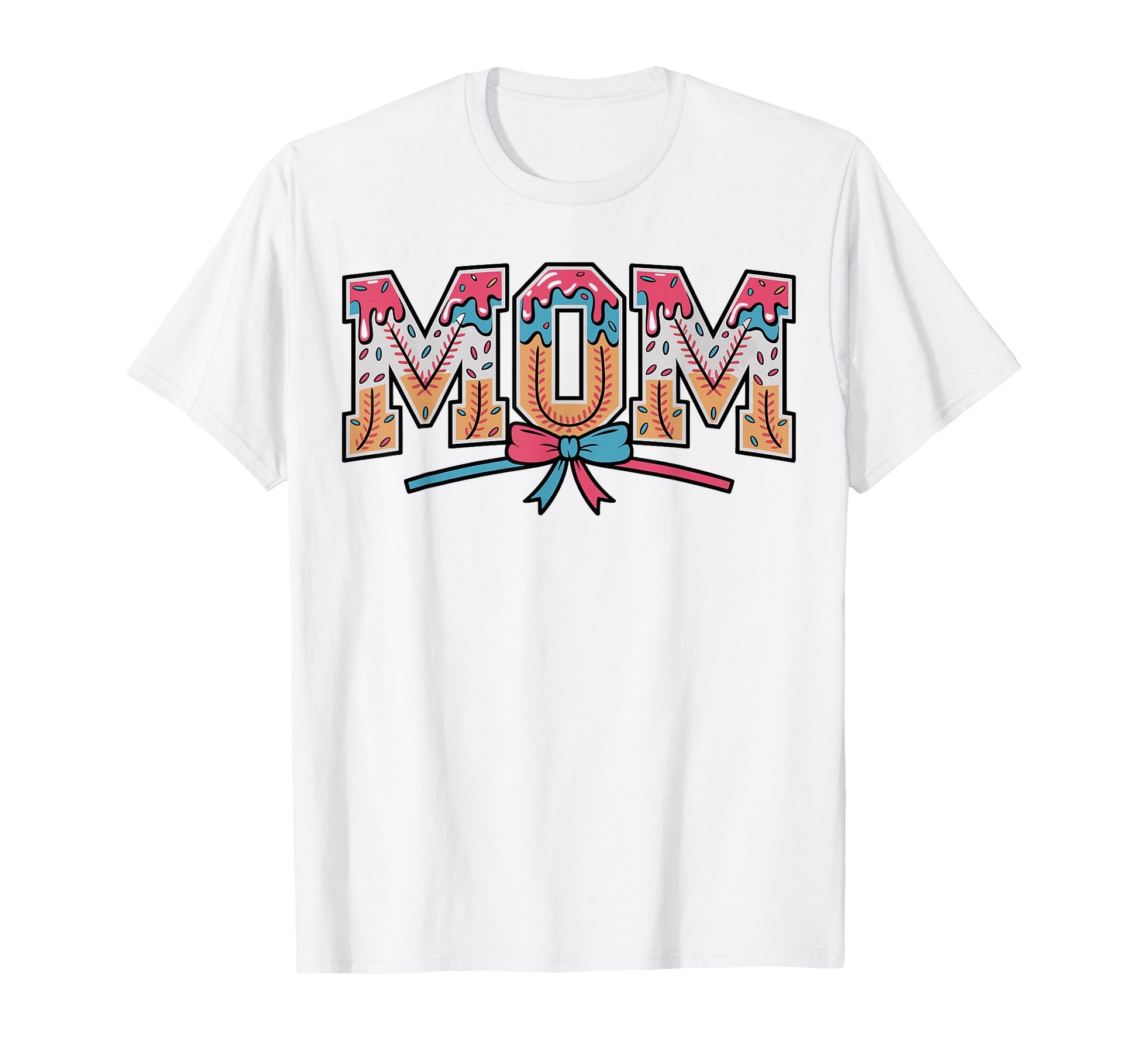 Baseball Mom Coquette Bow Mommy T-Shirt - Fun Novelty Design for Adults - T-Shirt, Sweatshirt, Hoodie