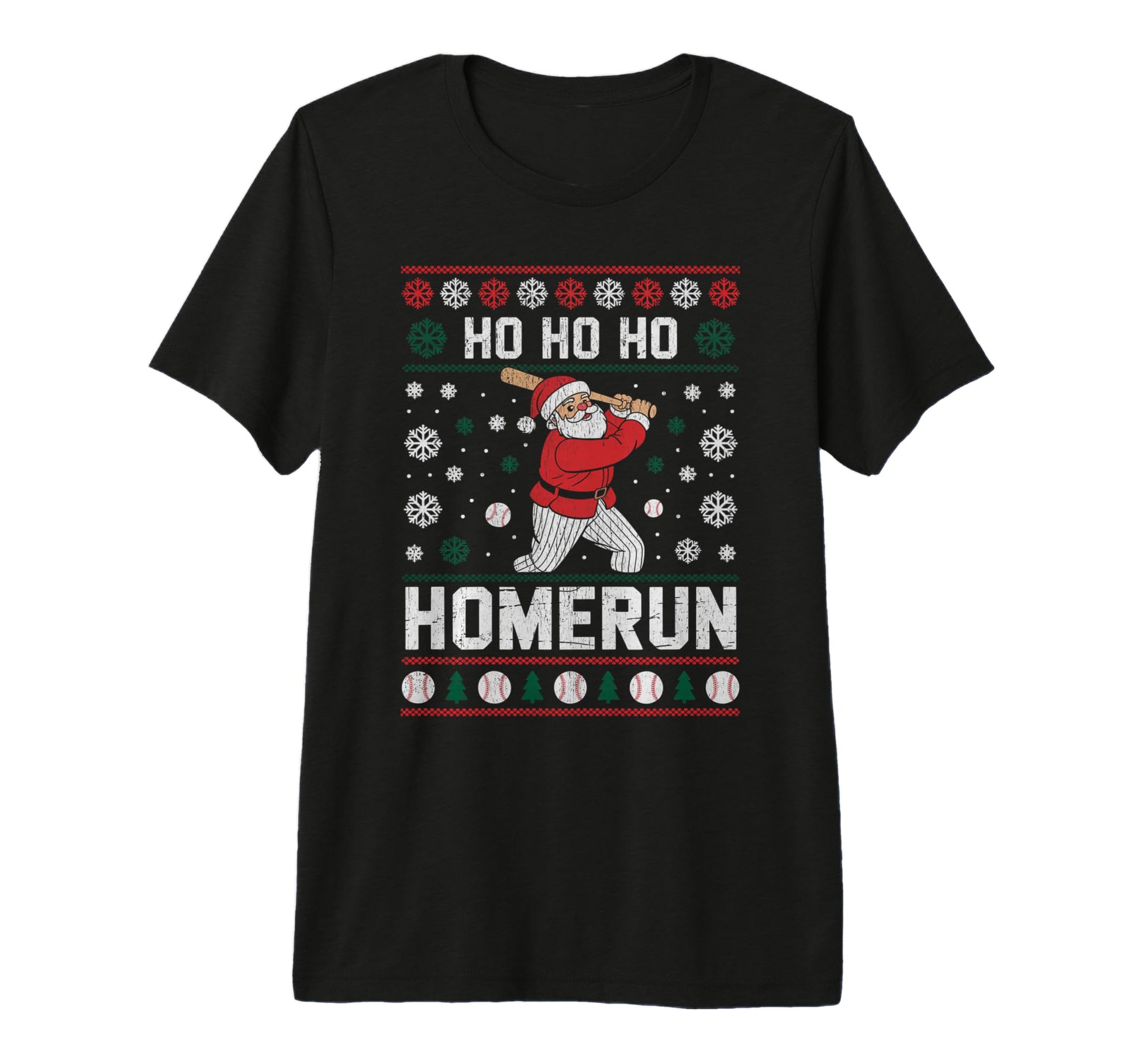Ho Ho Home Run Funny Baseball Lover T-Shirt - Unique Graphic for Adults - T-Shirt, Sweatshirt, Hoodie