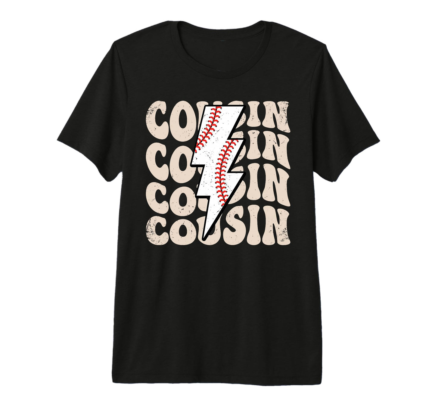 Lightning Groovy Proud Baseball Cousin T-Shirt - Custom Art Print Unisex - T-Shirt, Sweatshirt, Hoodie