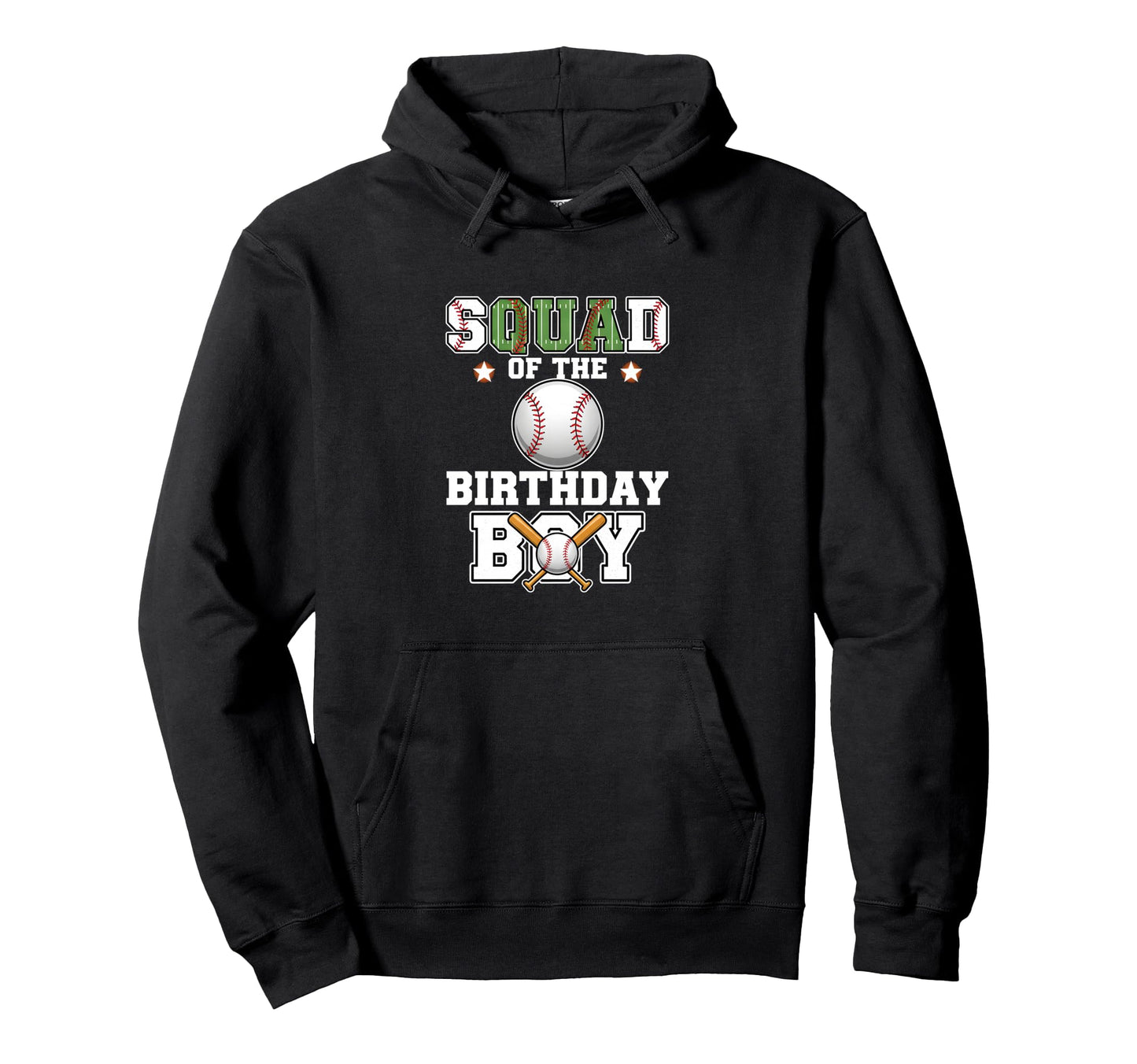 Squad Birthday Matching Baseball Party Hoodie - Graphic Print Unisex - T-Shirt, Sweatshirt, Hoodie