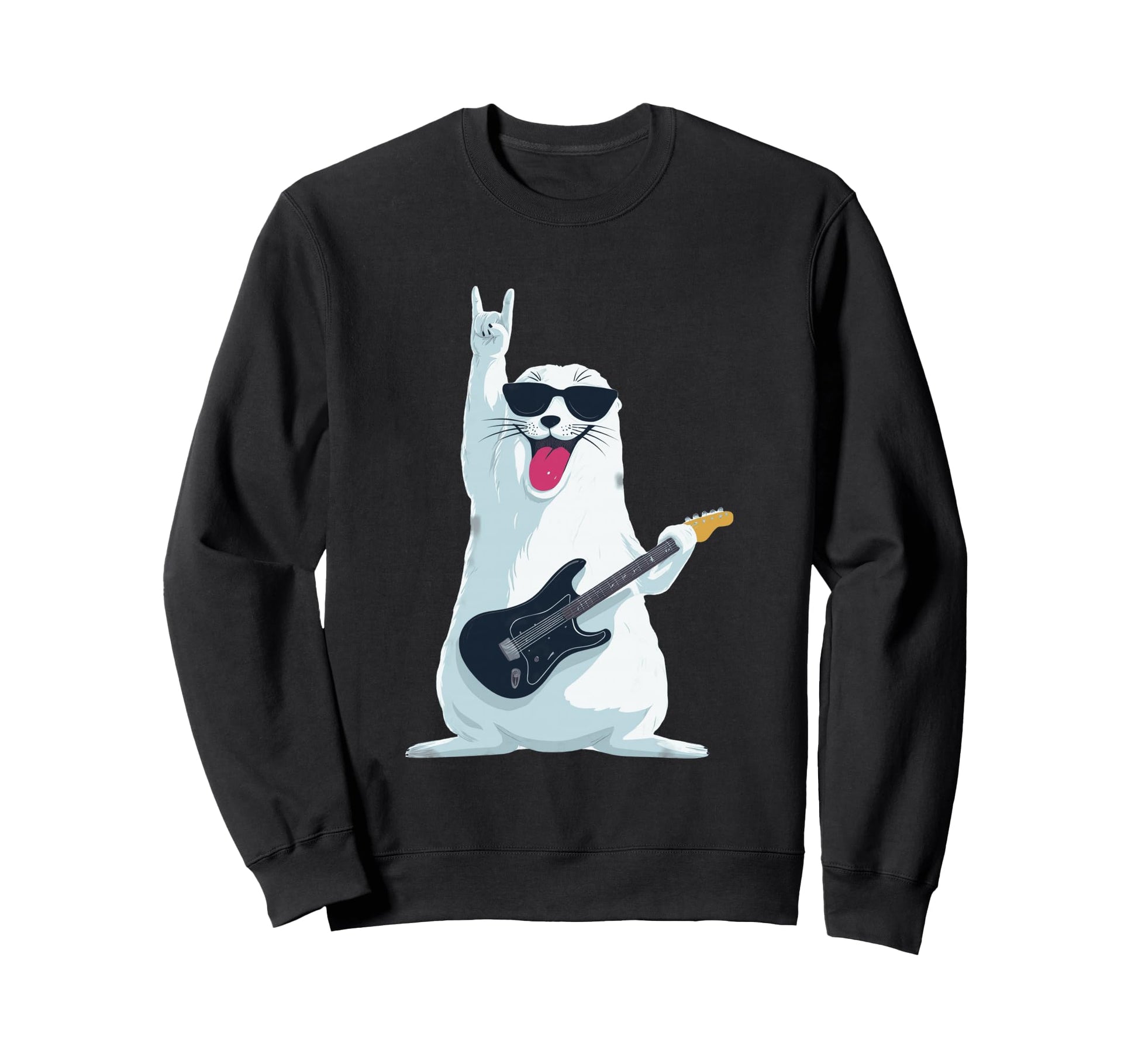 Funny Rock Seal Guitar Player Sweatshirt - Novelty Apparel for Adults - T-Shirt, Sweatshirt, Hoodie