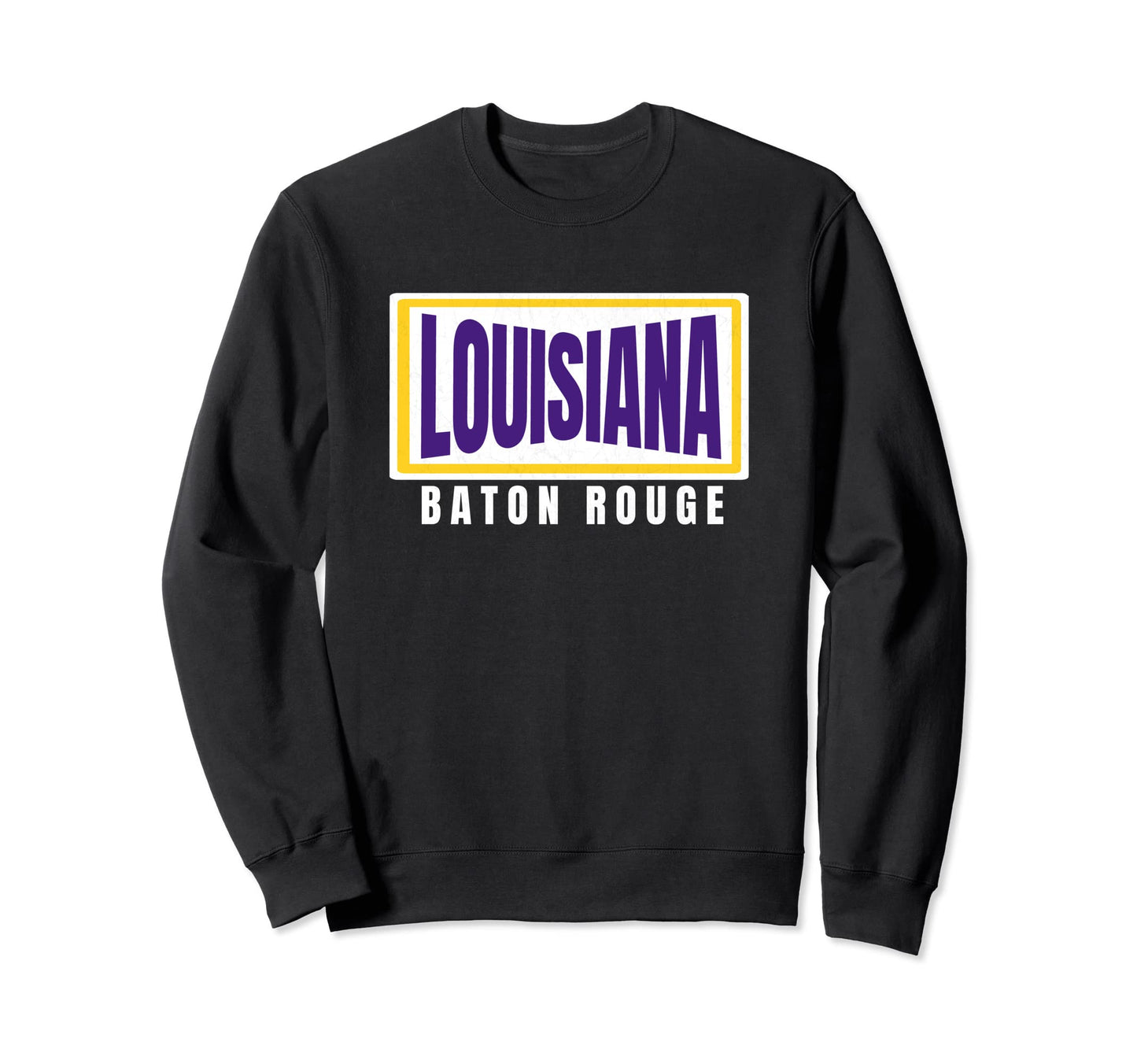 Baton Rouge Purple Yellow Stripe Sweatshirt - Custom Art Print Unisex - T-Shirt, Sweatshirt, Hoodie