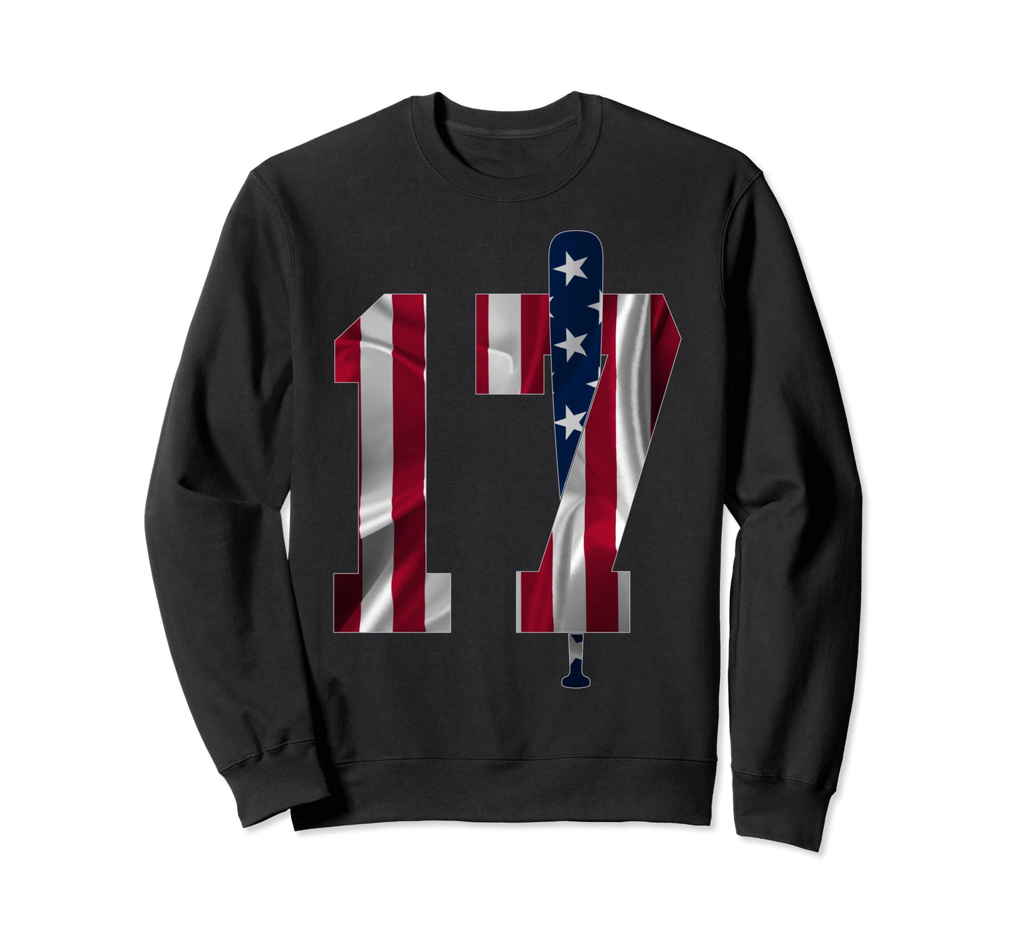 Number 17 Years Baseball 17Th Birthday Sweatshirt - Graphic Print Unisex - T-Shirt, Sweatshirt, Hoodie