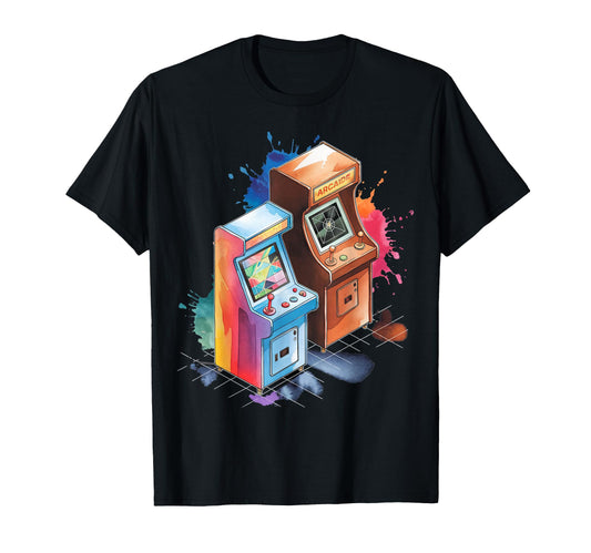 Arcade Watercolor Arcade Gamer T-Shirt - Casual Everyday Wear Unisex - T-Shirt, Sweatshirt, Hoodie