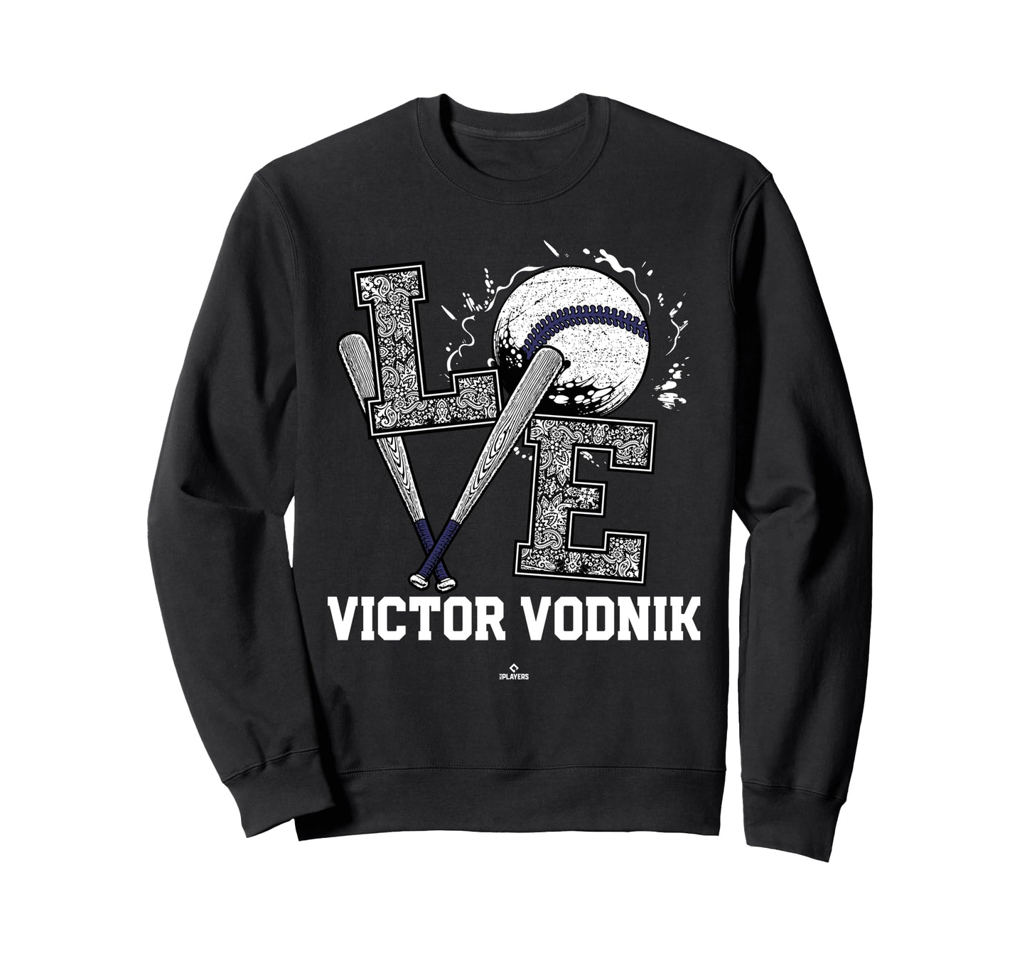 Distressed Baseball Love Victor Vodnik Sweatshirt - Unique Graphic Unisex - T-Shirt, Sweatshirt, Hoodie
