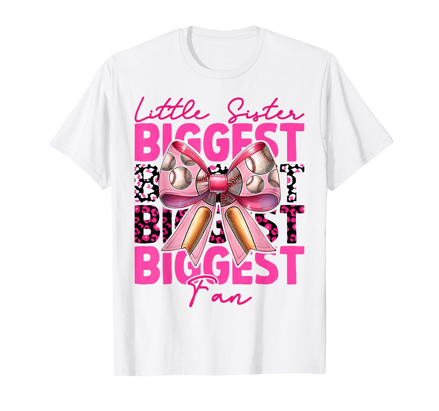 Baseball Sister Coquette Bow Little T-Shirt - Minimalist Print Unisex - T-Shirt, Sweatshirt, Hoodie