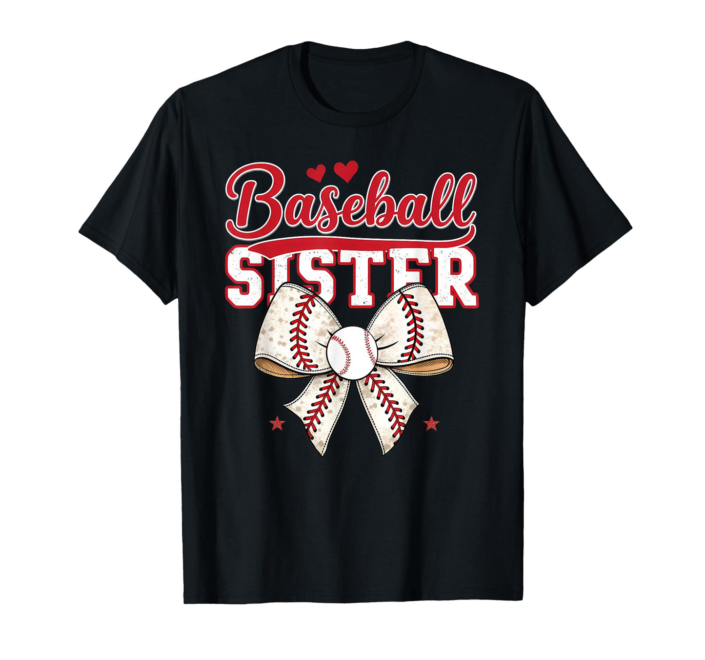 Baseball Bow Baseball Sister T-Shirt - Casual Everyday Wear for Adults - T-Shirt, Sweatshirt, Hoodie