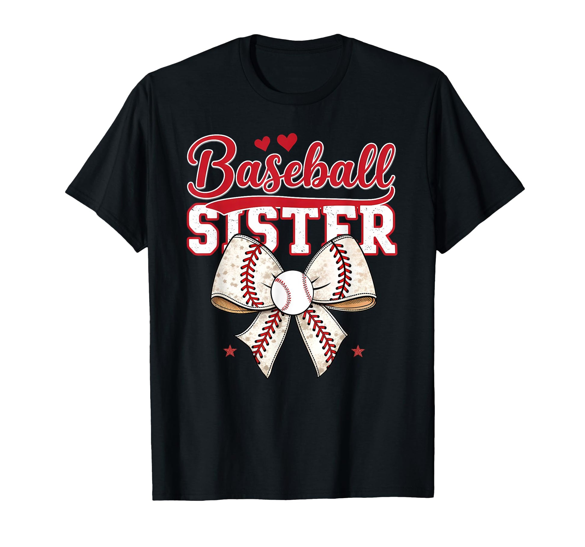 Baseball Bow Baseball Sister T-Shirt - Casual Everyday Wear for Adults - T-Shirt, Sweatshirt, Hoodie