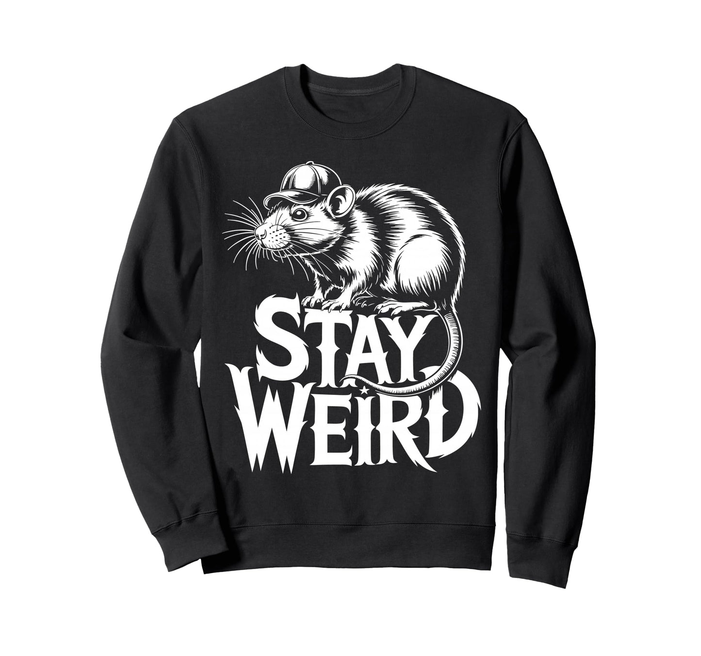 Rat Baseball Cap Sweatshirt - Streetwear Style Unisex - T-Shirt, Sweatshirt, Hoodie