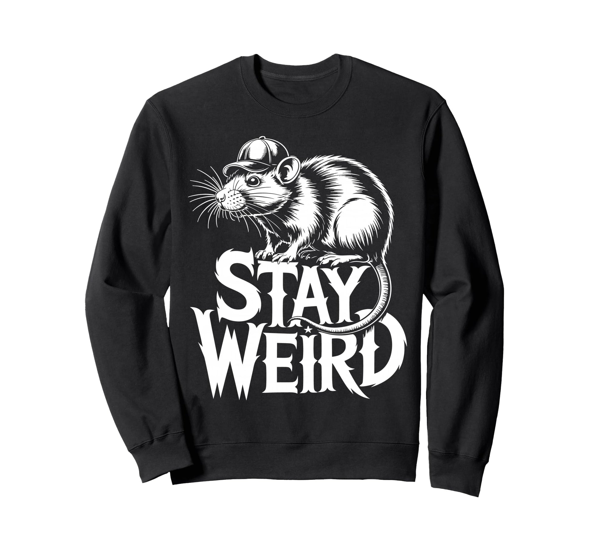 Rat Baseball Cap Sweatshirt - Streetwear Style Unisex - T-Shirt, Sweatshirt, Hoodie