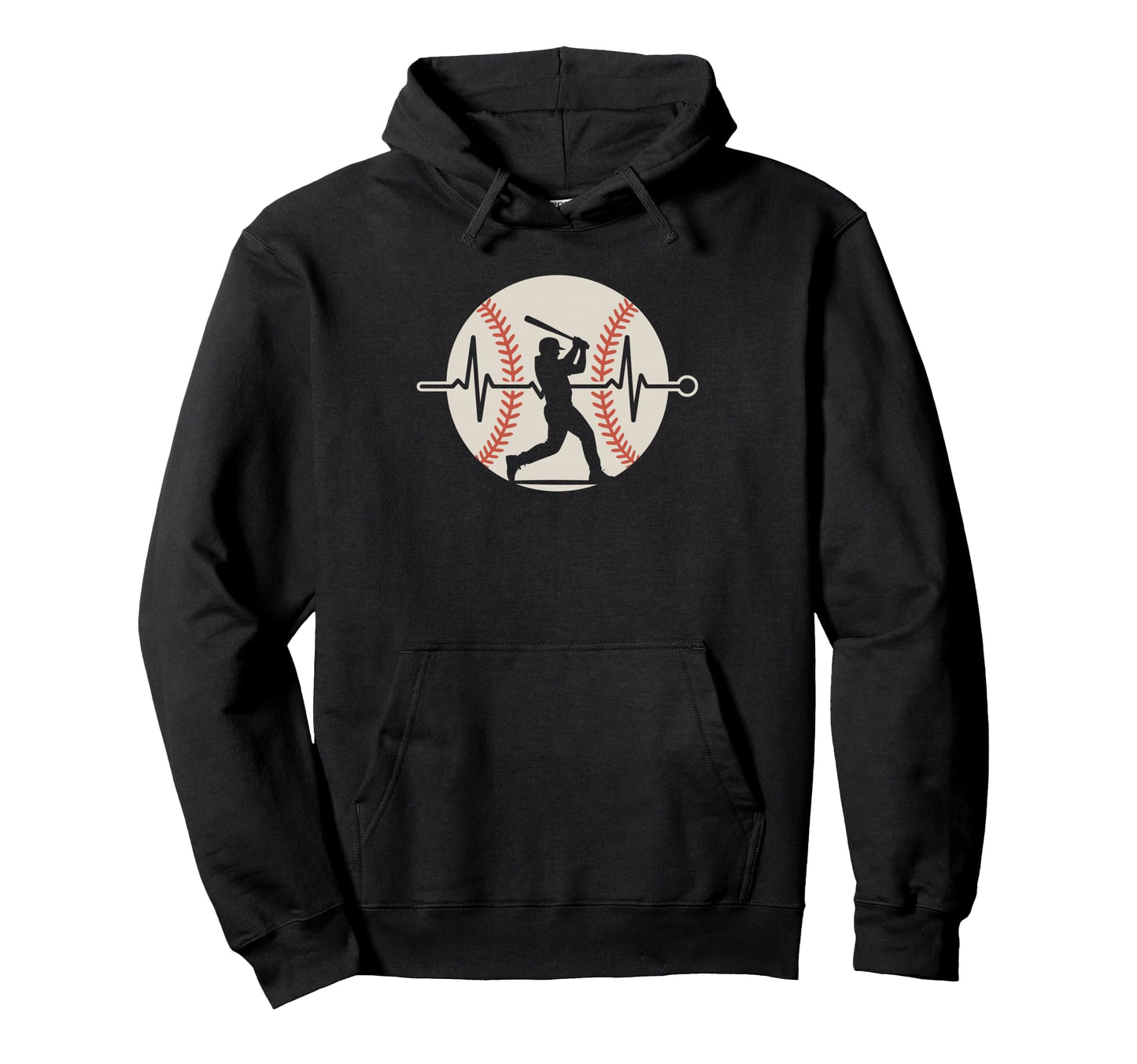 Heartbeat Baseball Player Hoodie - Unique Graphic Unisex - T-Shirt, Sweatshirt, Hoodie