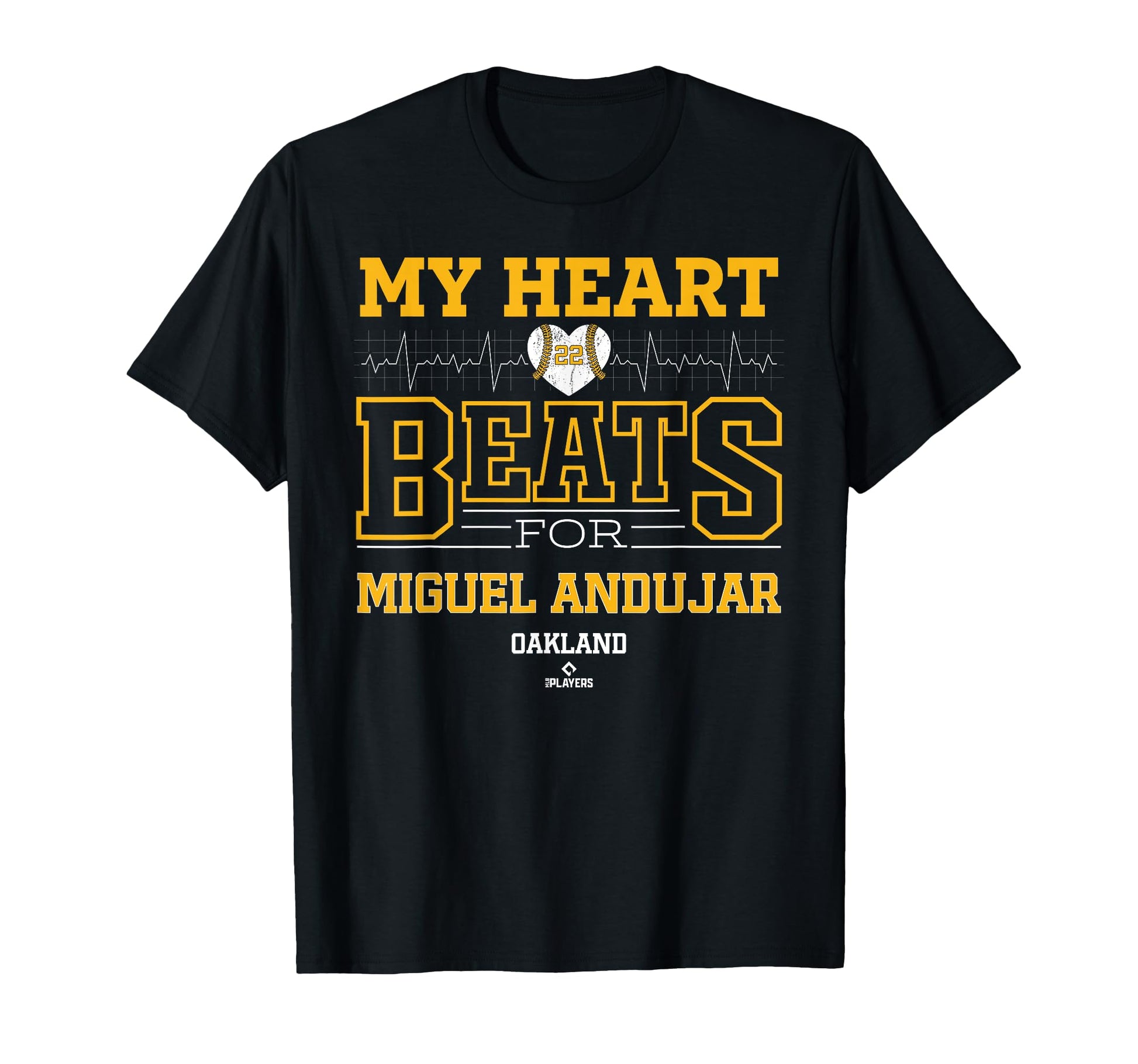 My Heart Beats Miguel Andujar Oakland T-Shirt - Unique Graphic for Adults - T-Shirt, Sweatshirt, Hoodie