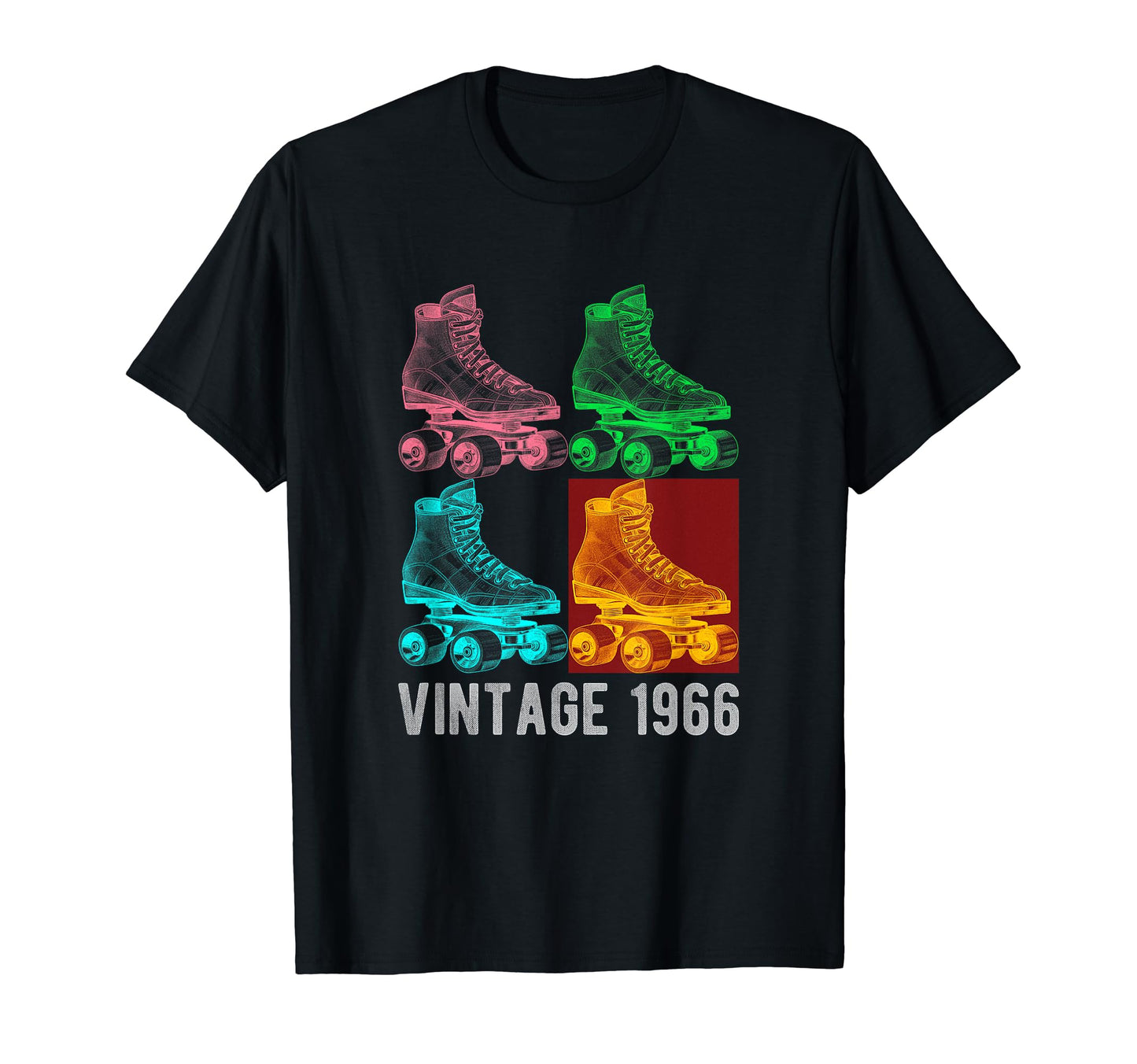 1966 Skater Roller Skating Skate 58Th T-Shirt - Minimalist Print Men Women - T-Shirt, Sweatshirt, Hoodie