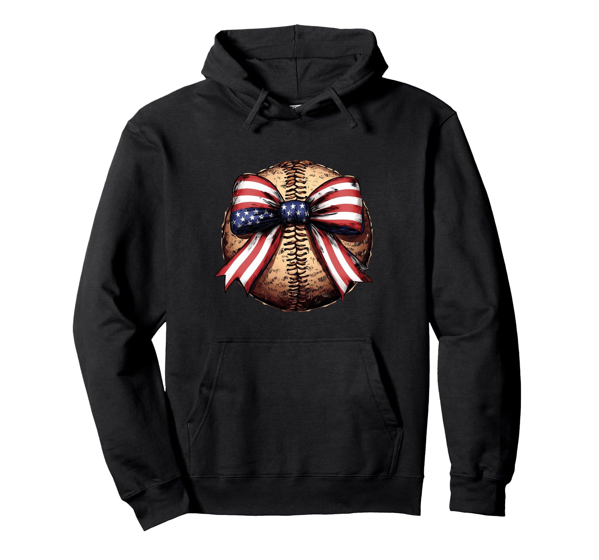 American Baseball Coquette Bow Hoodie - Custom Art Print Men Women - T-Shirt, Sweatshirt, Hoodie