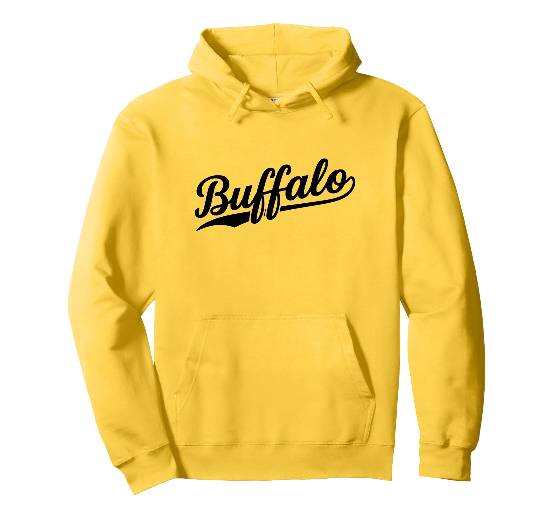 Buffalo New York Script 1970S White Text Hoodie - Unique Graphic for Adults - T-Shirt, Sweatshirt, Hoodie