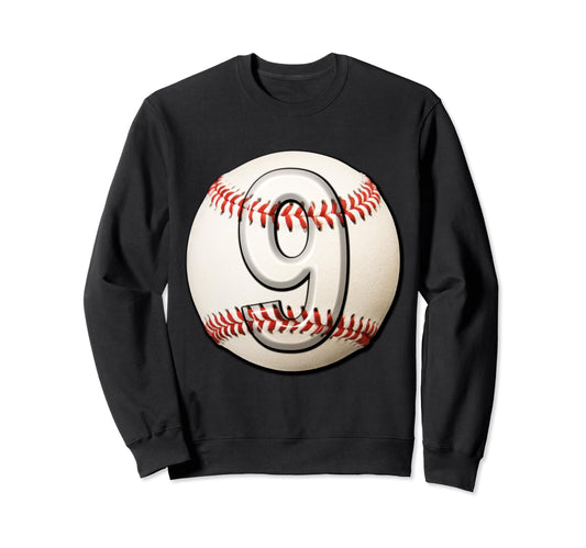 Baseball 9Th Birthday Sports Product Sweatshirt - Trendy Graphic for Adults - T-Shirt, Sweatshirt, Hoodie