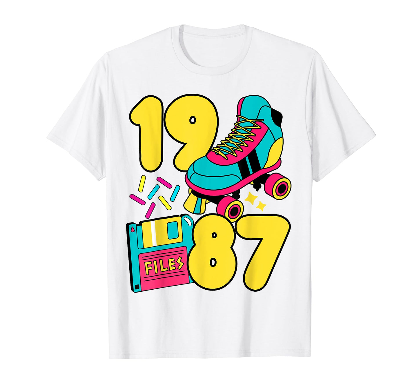 1987 Slow Tec 80S Candy Roller Rink T-Shirt - Trendy Graphic Men Women - T-Shirt, Sweatshirt, Hoodie