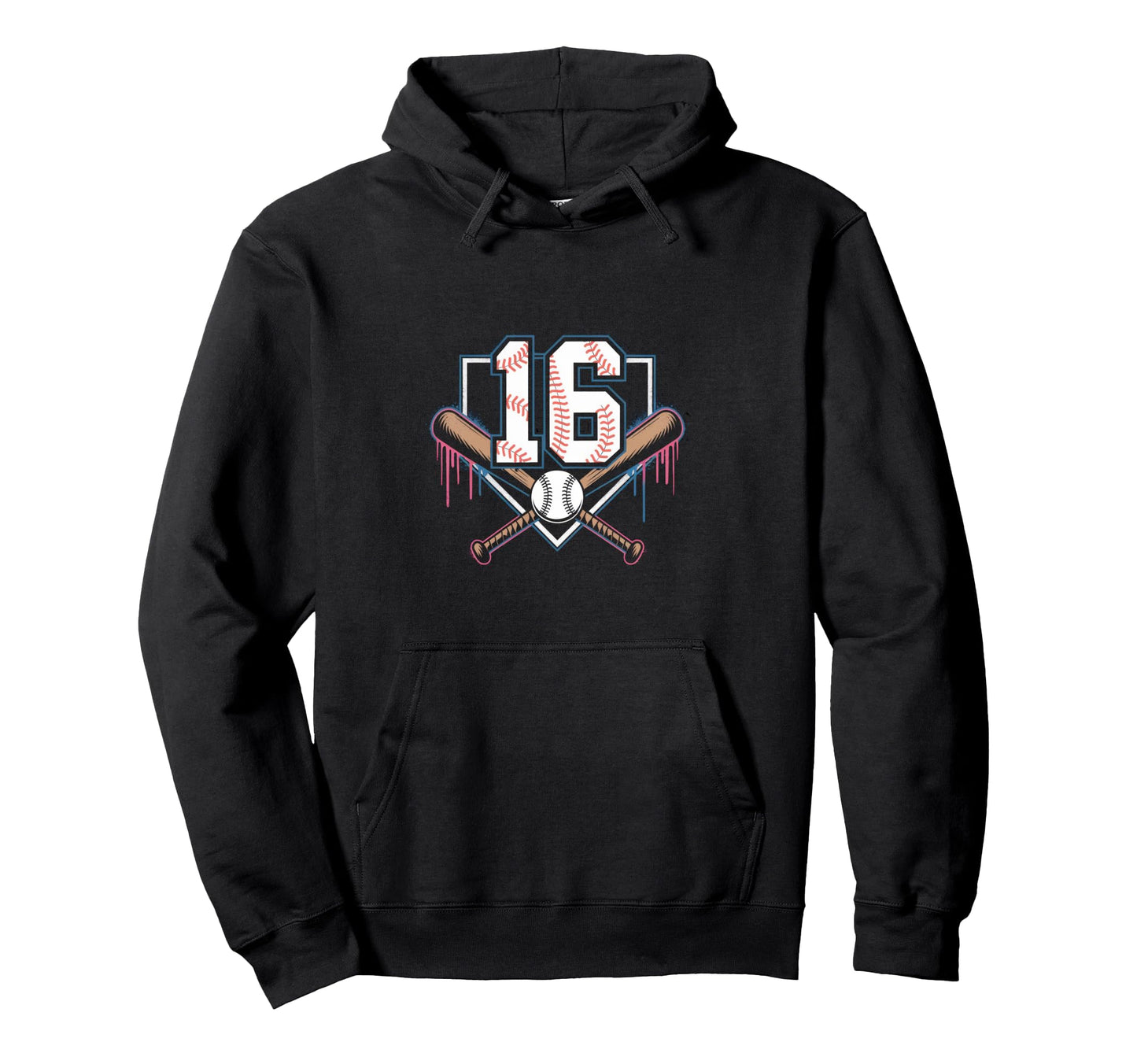 Baseball Home Ice Cream 16Th Birthday Hoodie - Trendy Graphic for Adults - T-Shirt, Sweatshirt, Hoodie