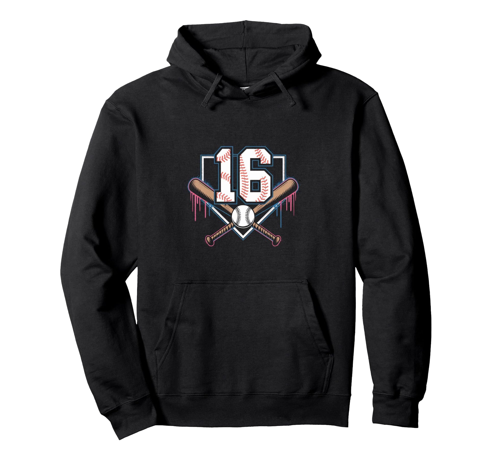 Baseball Home Ice Cream 16Th Birthday Hoodie - Trendy Graphic for Adults - T-Shirt, Sweatshirt, Hoodie