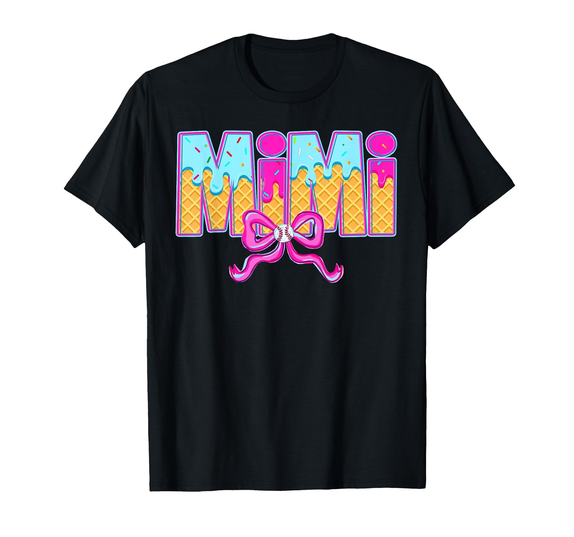 Mimi Baseball Coquette Bow Ice T-Shirt - Casual Everyday Wear for Adults - T-Shirt, Sweatshirt, Hoodie