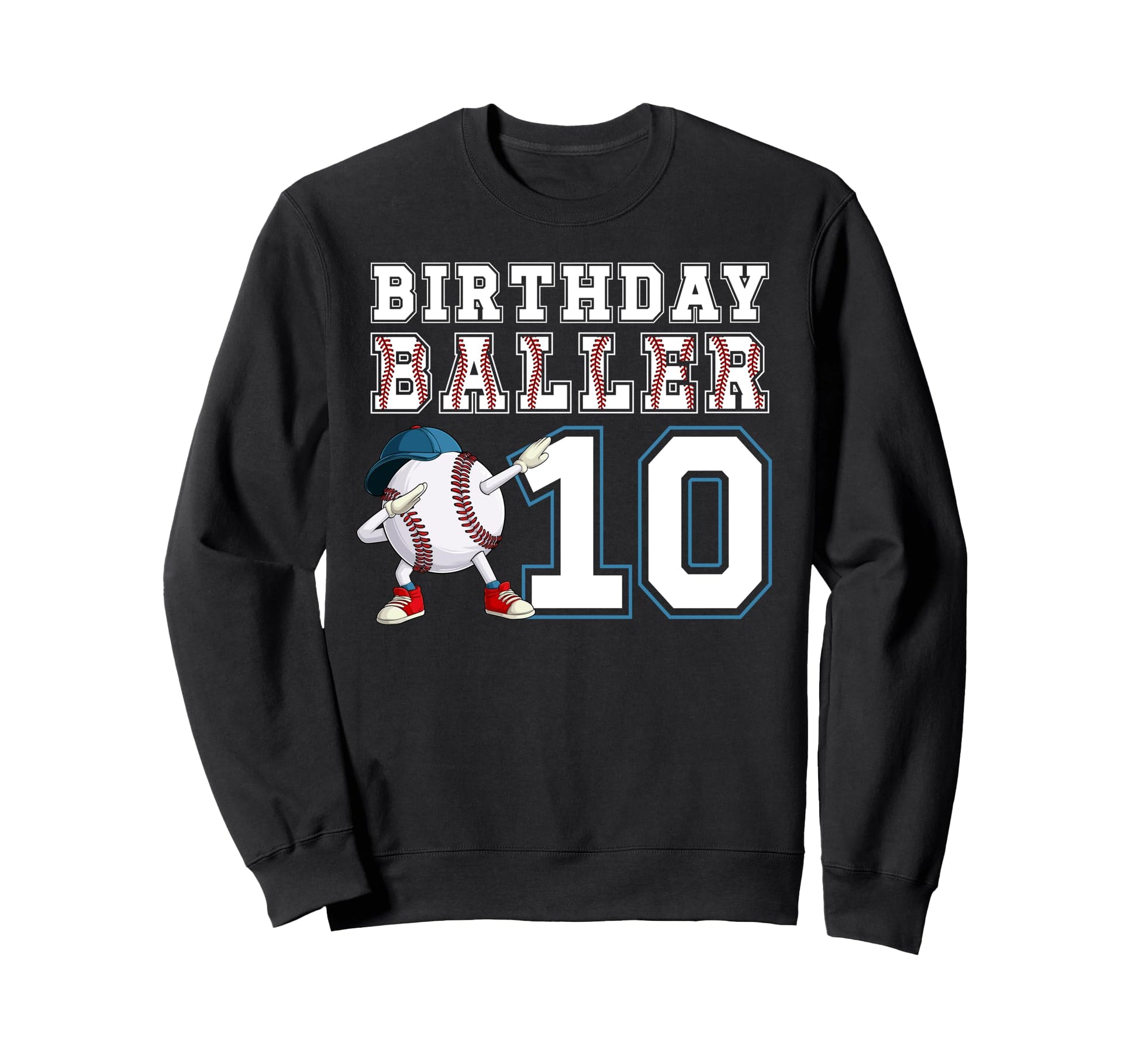 10Th Baseball Birthday Party Ten Sweatshirt - Minimalist Print for Adults - T-Shirt, Sweatshirt, Hoodie