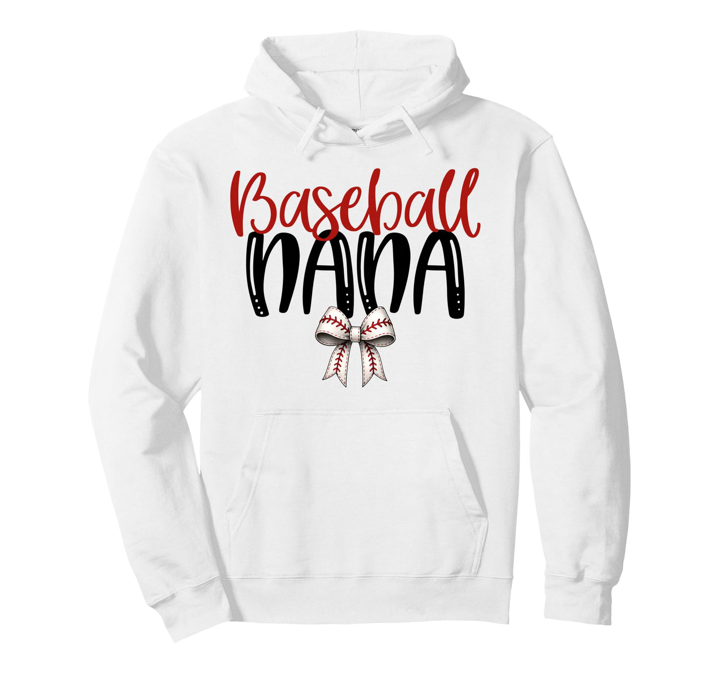Baseball Nana Coquette Bow Game Day Hoodie - Custom Art Print Unisex - T-Shirt, Sweatshirt, Hoodie