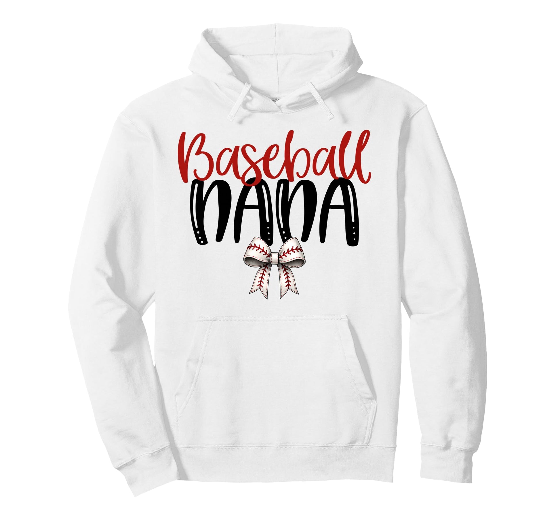 Baseball Nana Coquette Bow Game Day Hoodie - Custom Art Print Unisex - T-Shirt, Sweatshirt, Hoodie