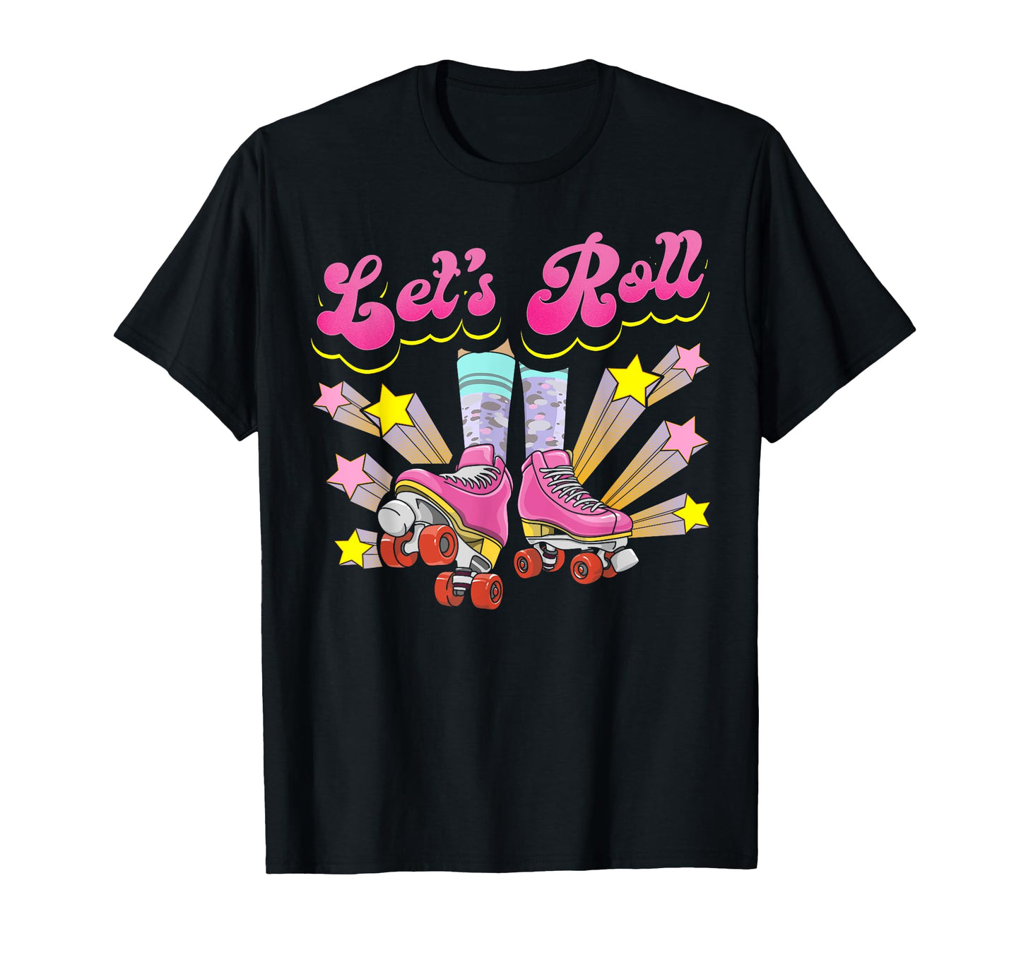 Roller Skating Skate 1970S Lets Roll T-Shirt - Custom Art Print Men Women - T-Shirt, Sweatshirt, Hoodie