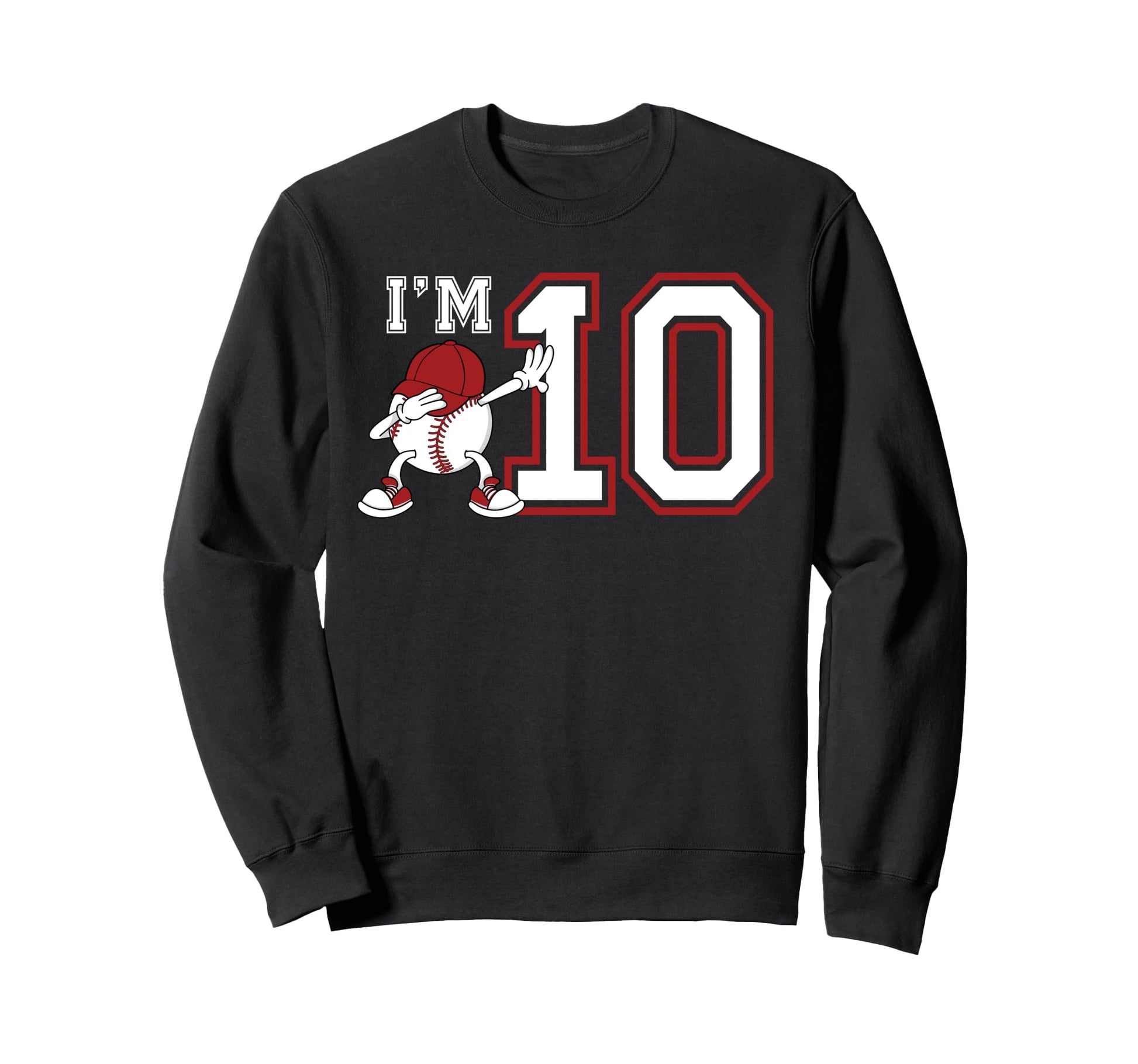 10Th Baseball Birthday Party Ten Sweatshirt - Trendy Graphic for Adults - T-Shirt, Sweatshirt, Hoodie