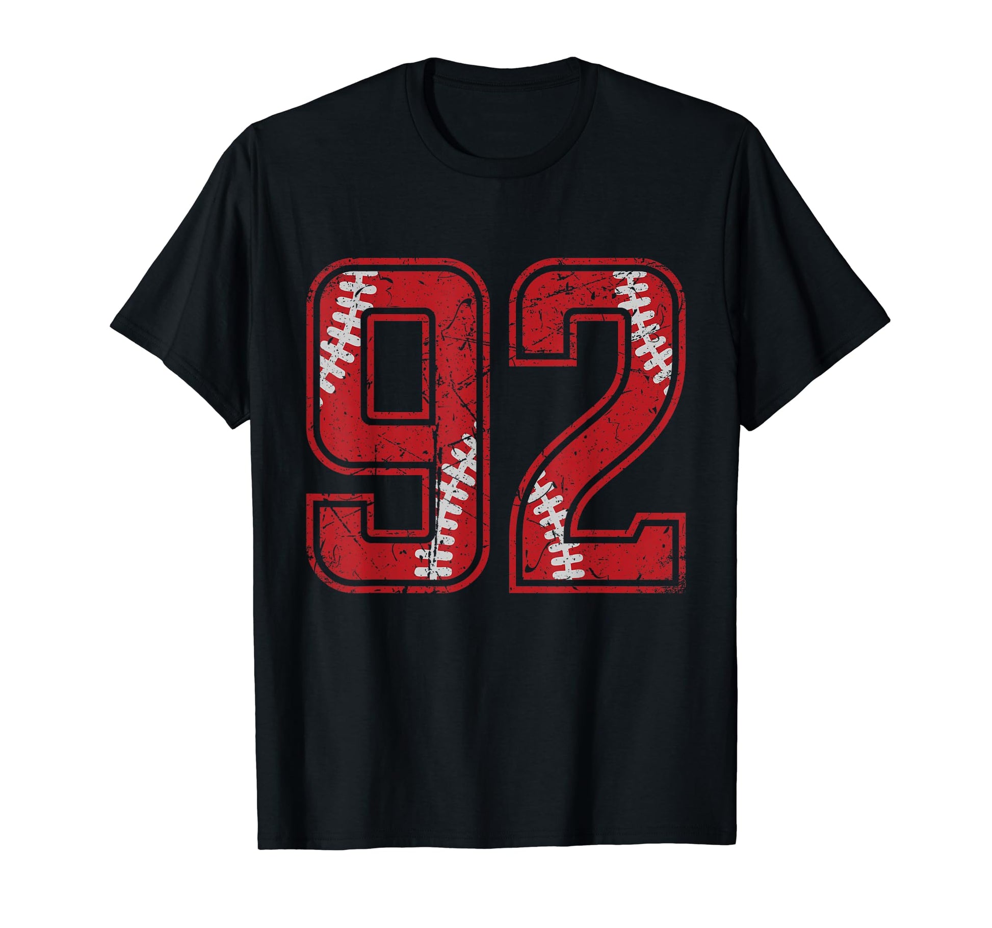 Number 92 Distressed Baseball T-Shirt - Casual Everyday Wear Men Women - T-Shirt, Sweatshirt, Hoodie