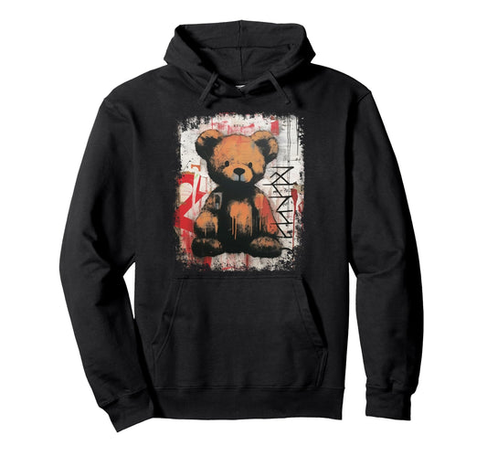 Aesthetic Streetwear Teddy Bear Hoodie - Streetwear Style for Adults - T-Shirt, Sweatshirt, Hoodie