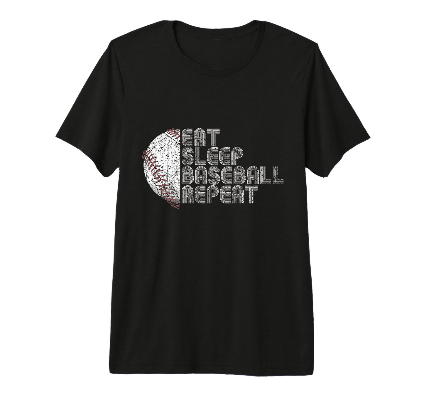 Eat Sleep Baseball Repeat Baseball Tri T-Shirt - Unique Graphic Men Women - T-Shirt, Sweatshirt, Hoodie