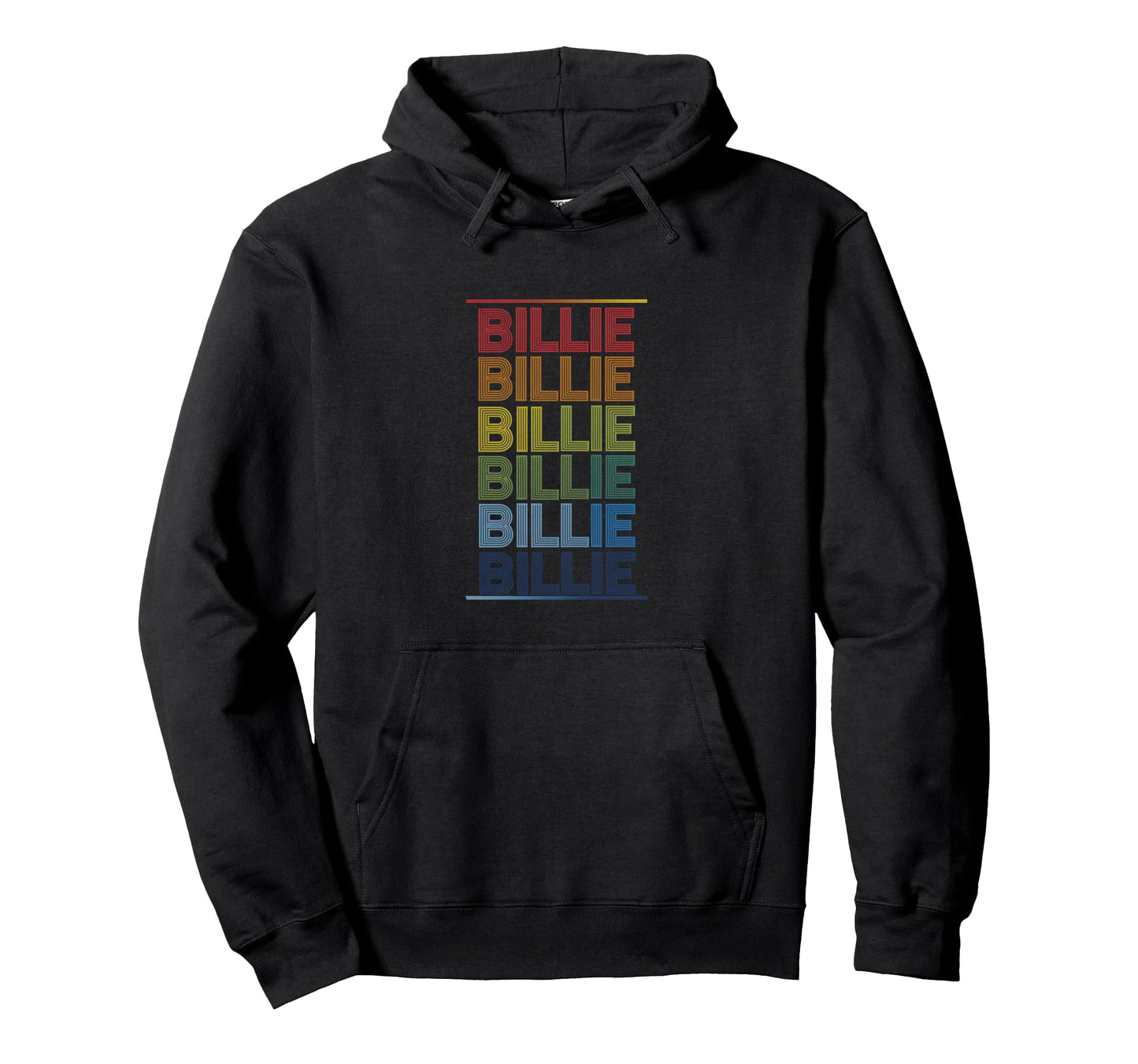 Billie Multicolor Typography Hoodie - Novelty Apparel for Adults - T-Shirt, Sweatshirt, Hoodie