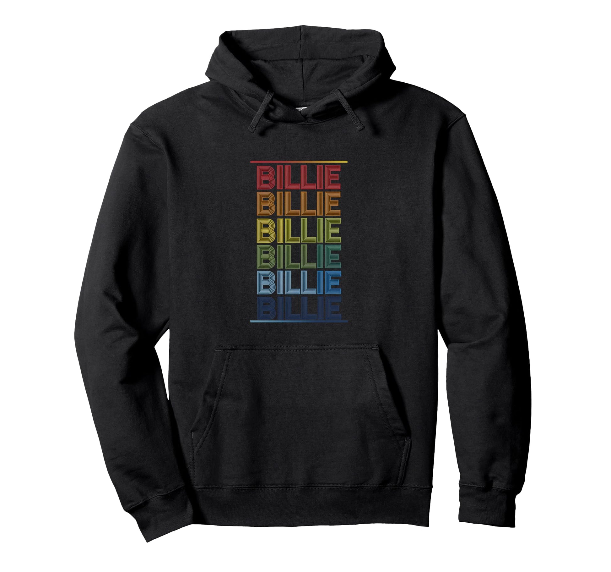 Billie Multicolor Typography Hoodie - Novelty Apparel for Adults - T-Shirt, Sweatshirt, Hoodie