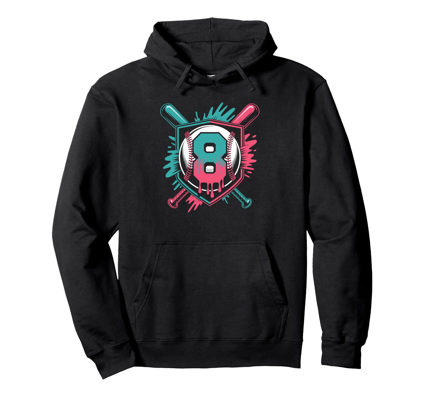 Baseball Birthday Confidence Age Eight Hoodie - Streetwear Style Unisex - T-Shirt, Sweatshirt, Hoodie
