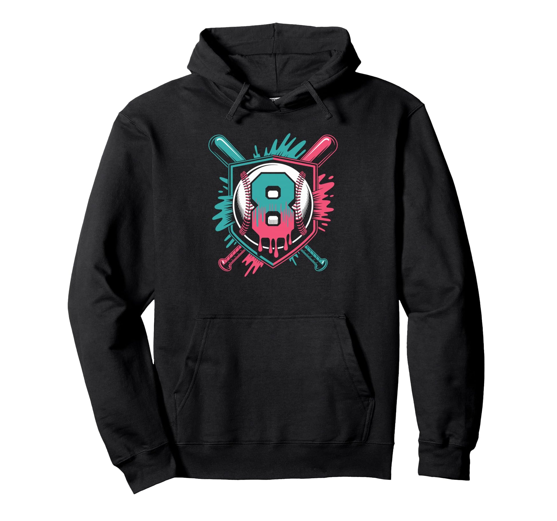 Baseball Birthday Confidence Age Eight Hoodie - Streetwear Style Unisex - T-Shirt, Sweatshirt, Hoodie