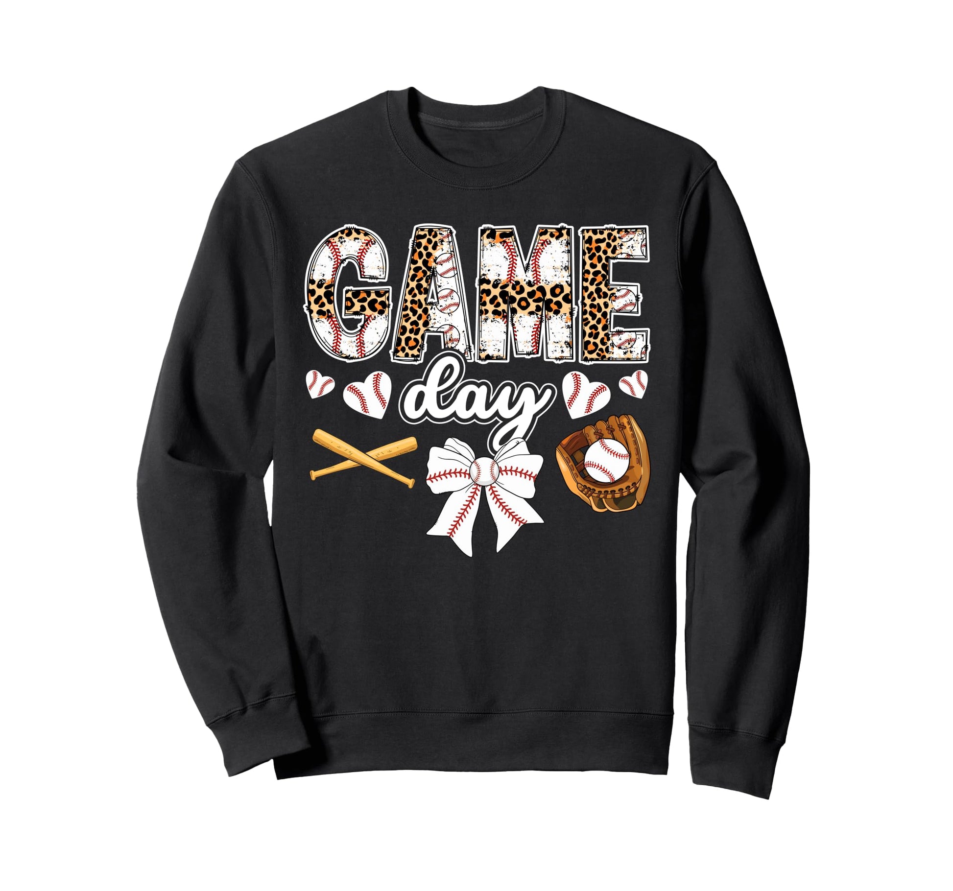 Game Day Baseball Coquette Baseball Sweatshirt - Graphic Print for Adults - T-Shirt, Sweatshirt, Hoodie
