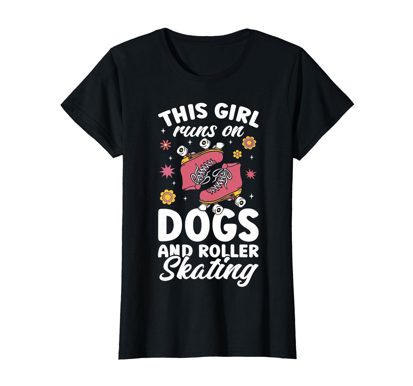 Runs Dogs And Roller Skating Rollerskate T-Shirt - Minimalist Print Unisex - T-Shirt, Sweatshirt, Hoodie