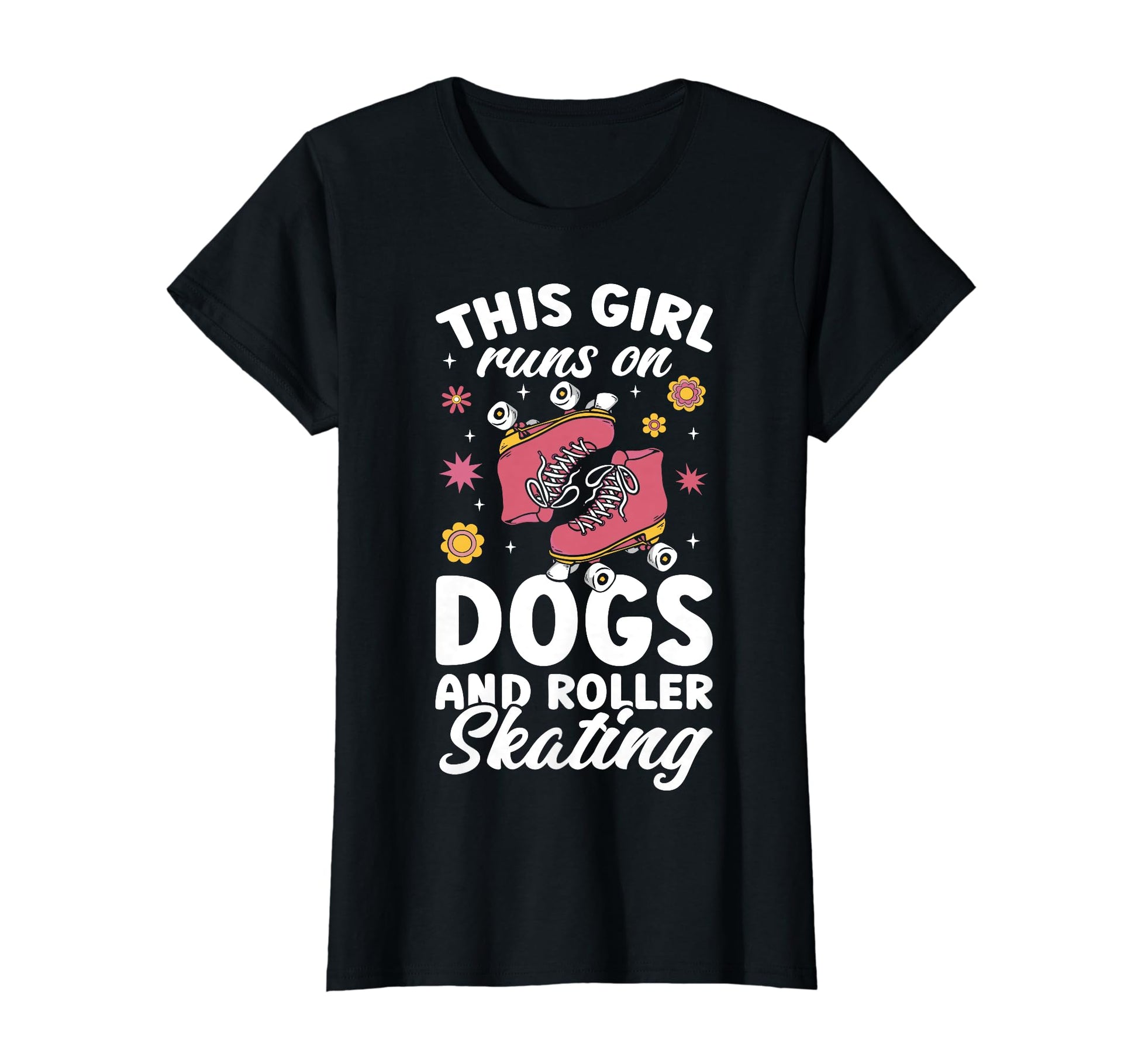 Runs Dogs And Roller Skating Rollerskate T-Shirt - Minimalist Print Unisex - T-Shirt, Sweatshirt, Hoodie