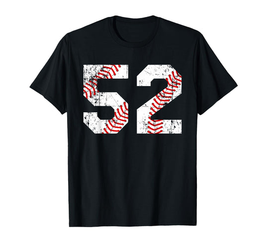Baseball 52 Jersey Number T-Shirt - Custom Art Print Men Women - T-Shirt, Sweatshirt, Hoodie