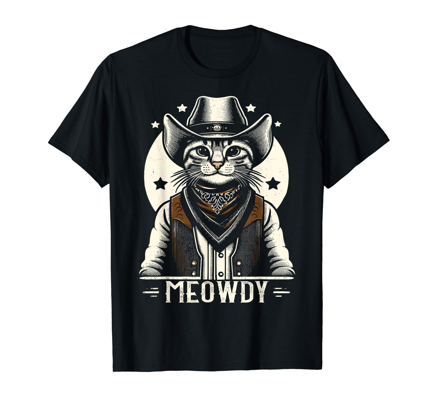 Meowdy Cat Cowboy Country T-Shirt - Custom Art Print Unisex - T-Shirt, Sweatshirt, Hoodie