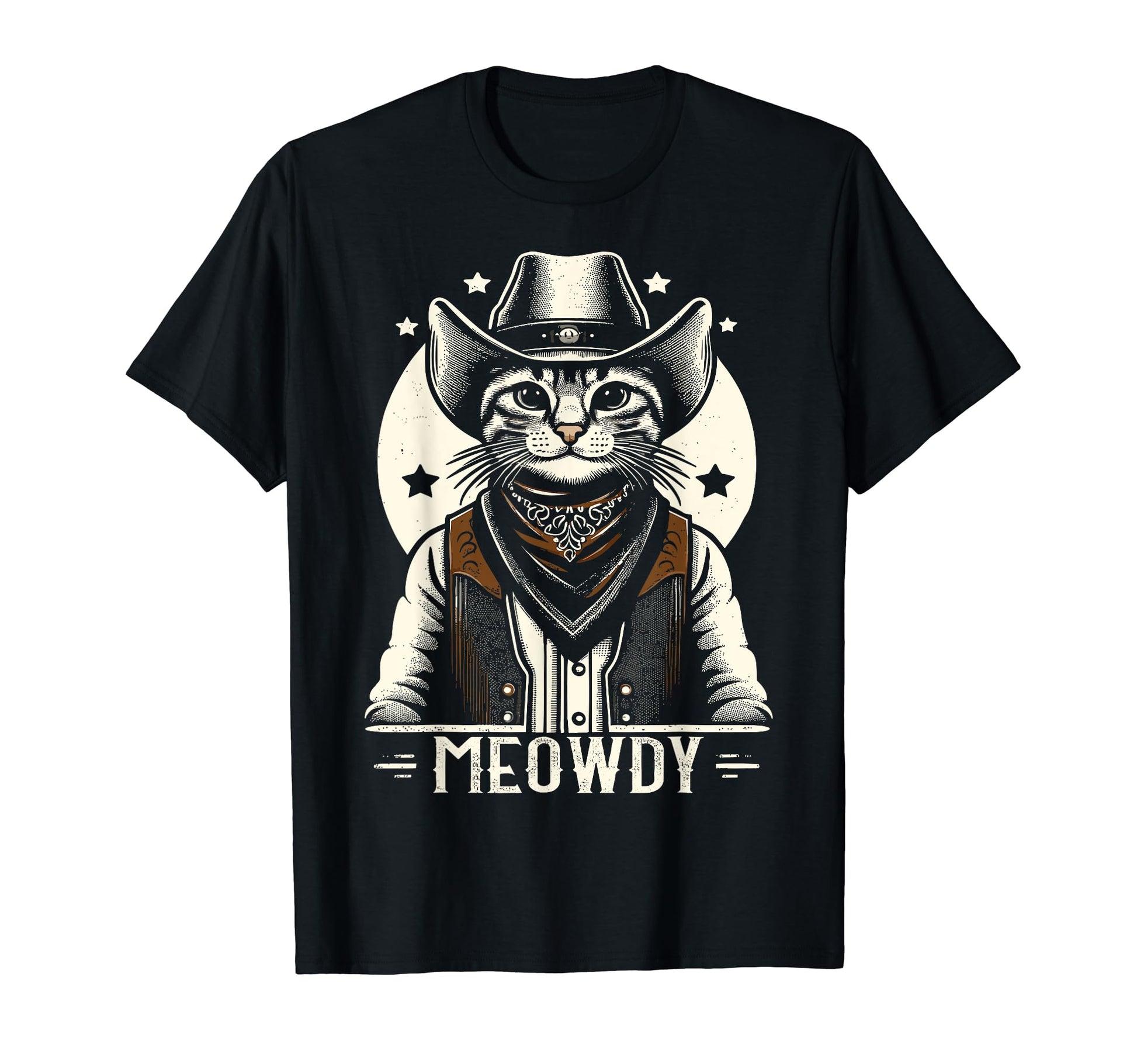 Meowdy Cat Cowboy Country T-Shirt - Custom Art Print Unisex - T-Shirt, Sweatshirt, Hoodie
