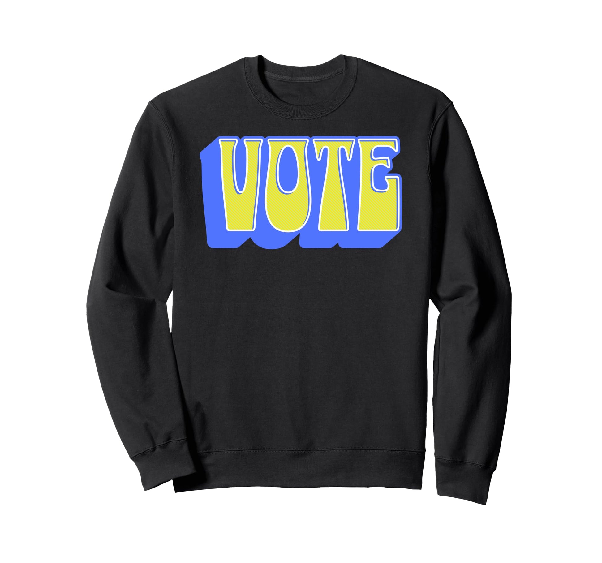 Vote Colorful Groovy Blue And Sweatshirt - Fun Novelty Design for Adults - T-Shirt, Sweatshirt, Hoodie